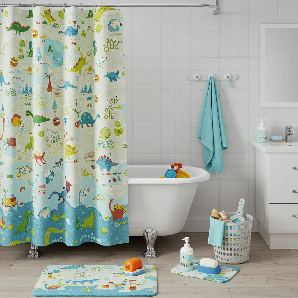Kids' Shower Curtains & Accessories