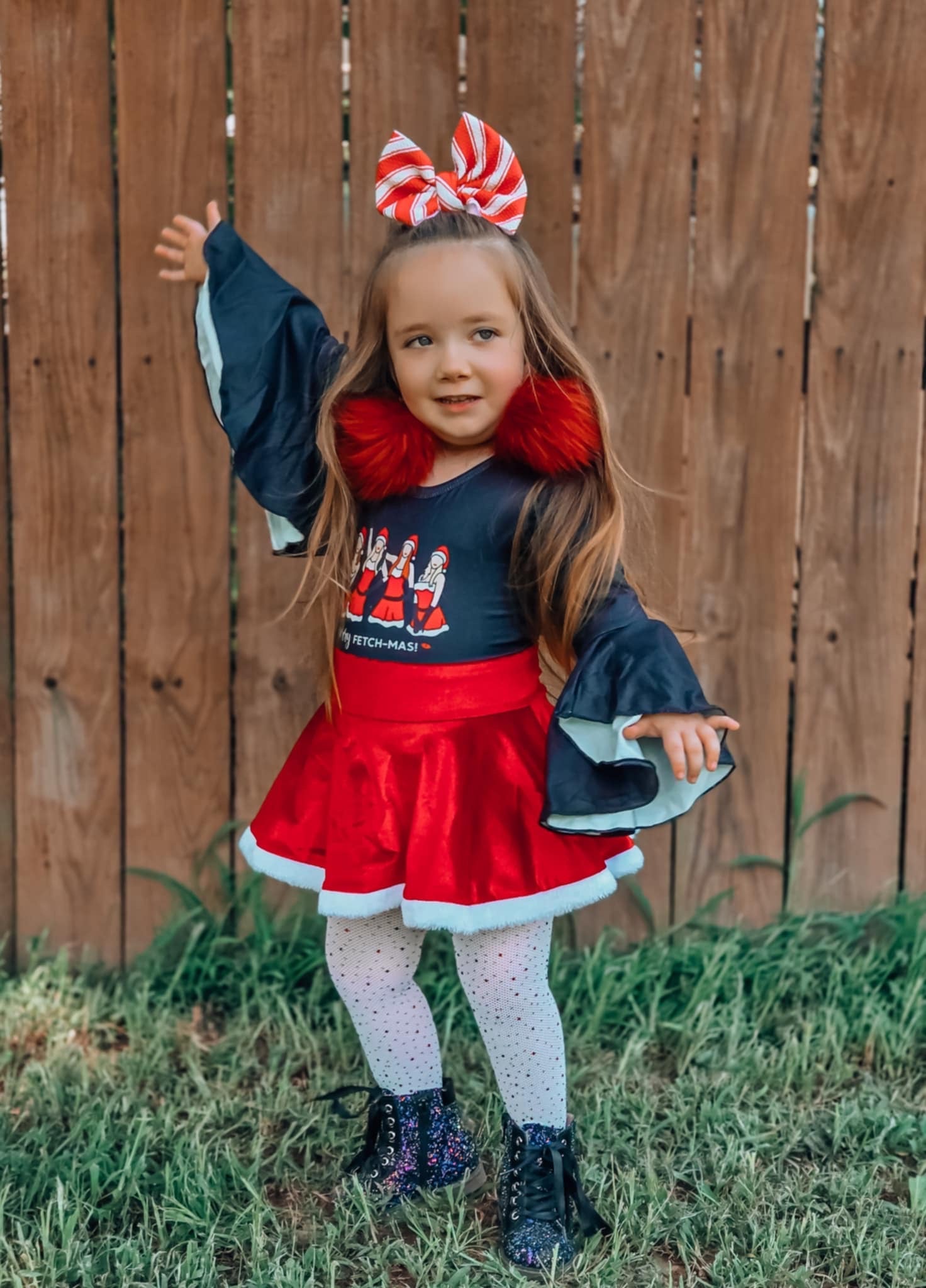 Christmas fetch skirted leo- One Piece