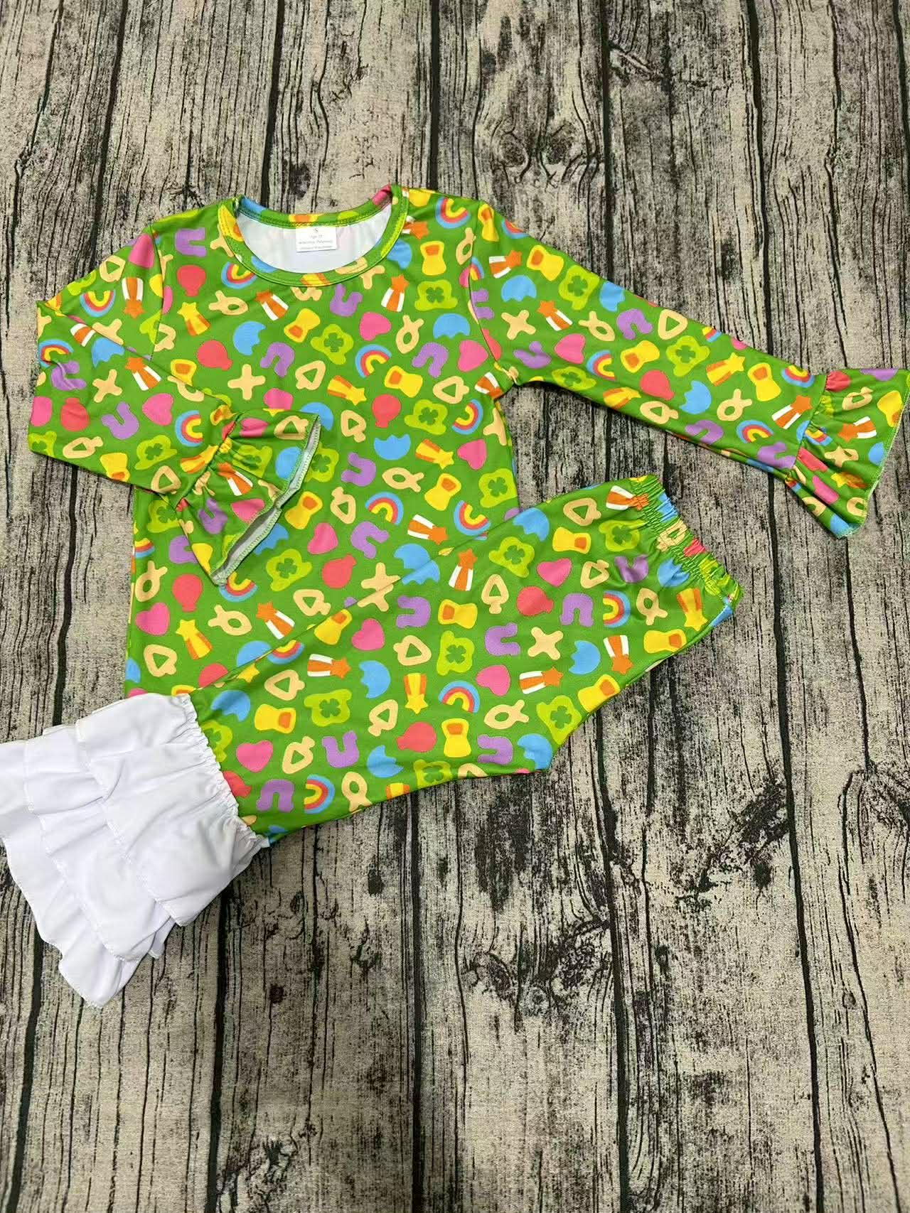 Lucky charm two piece ruffle set