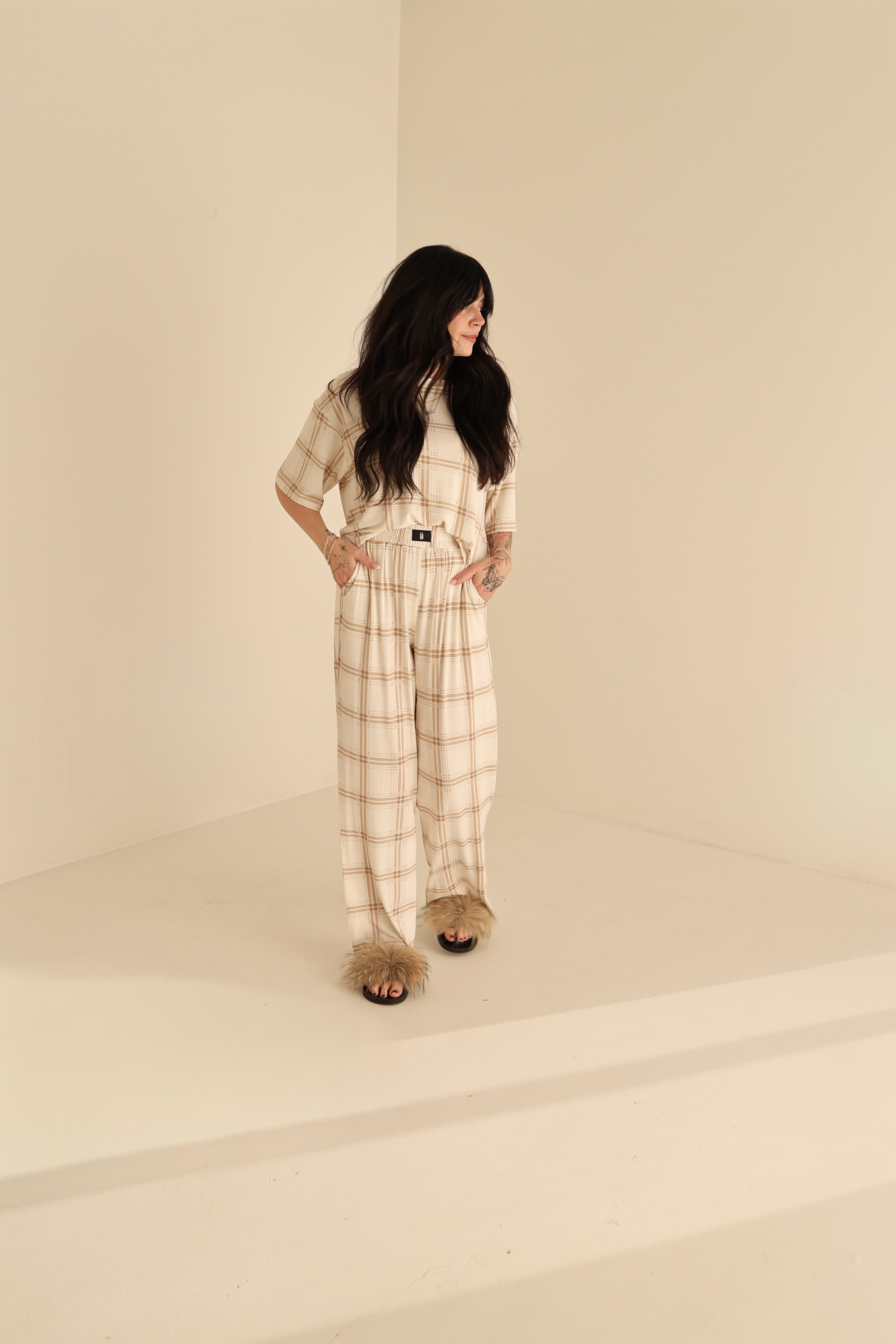 Women's Boxy Tee Lounge Set | Ellis Plaid
