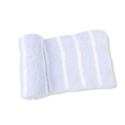 Chenille - Light Blue & Ivory Stripe Stroller Blanket