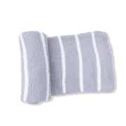 Chenille - Grey & Ivory Stripe Stoller Blanket
