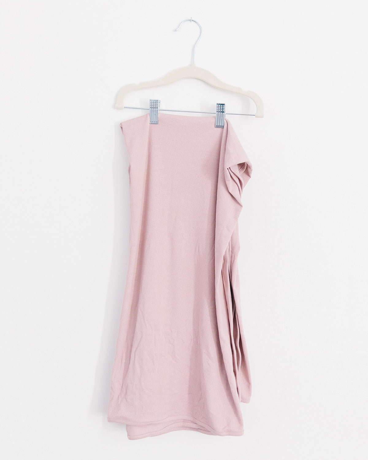 blush ribbed stretchy swaddle