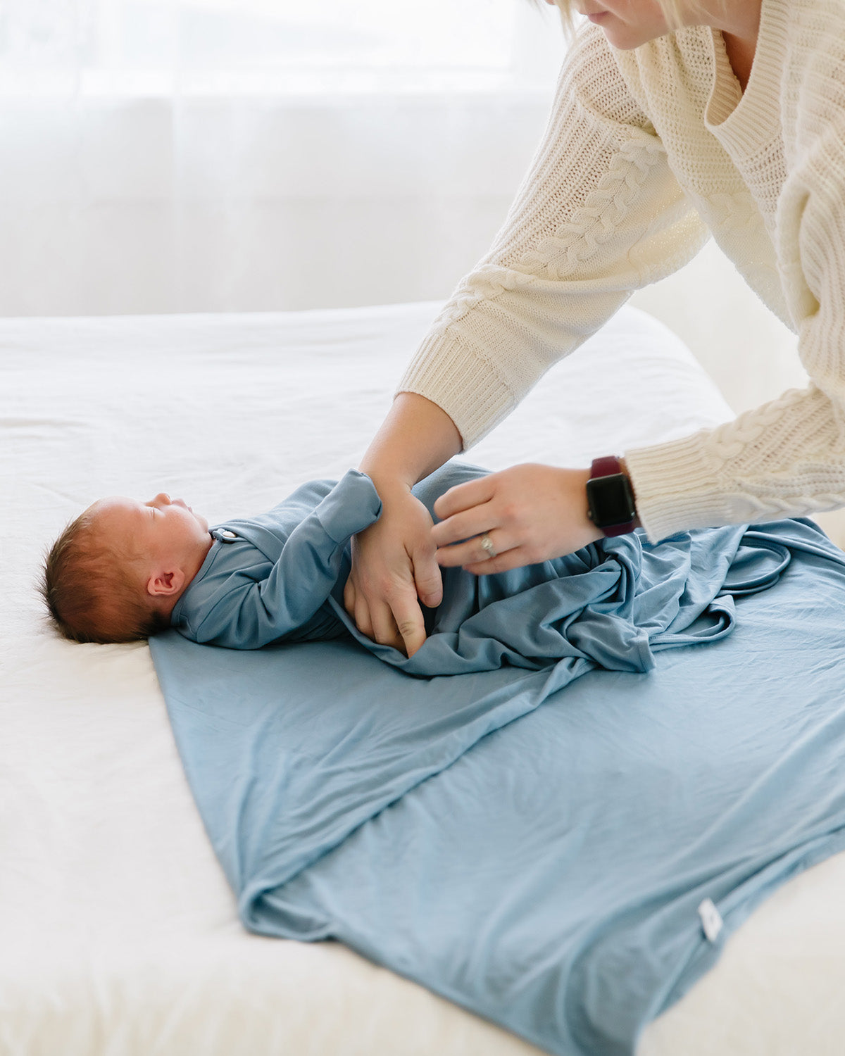 sky stretchy swaddle