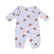 Touchdown Time - Lavender - Ruffle Sleeve Romper