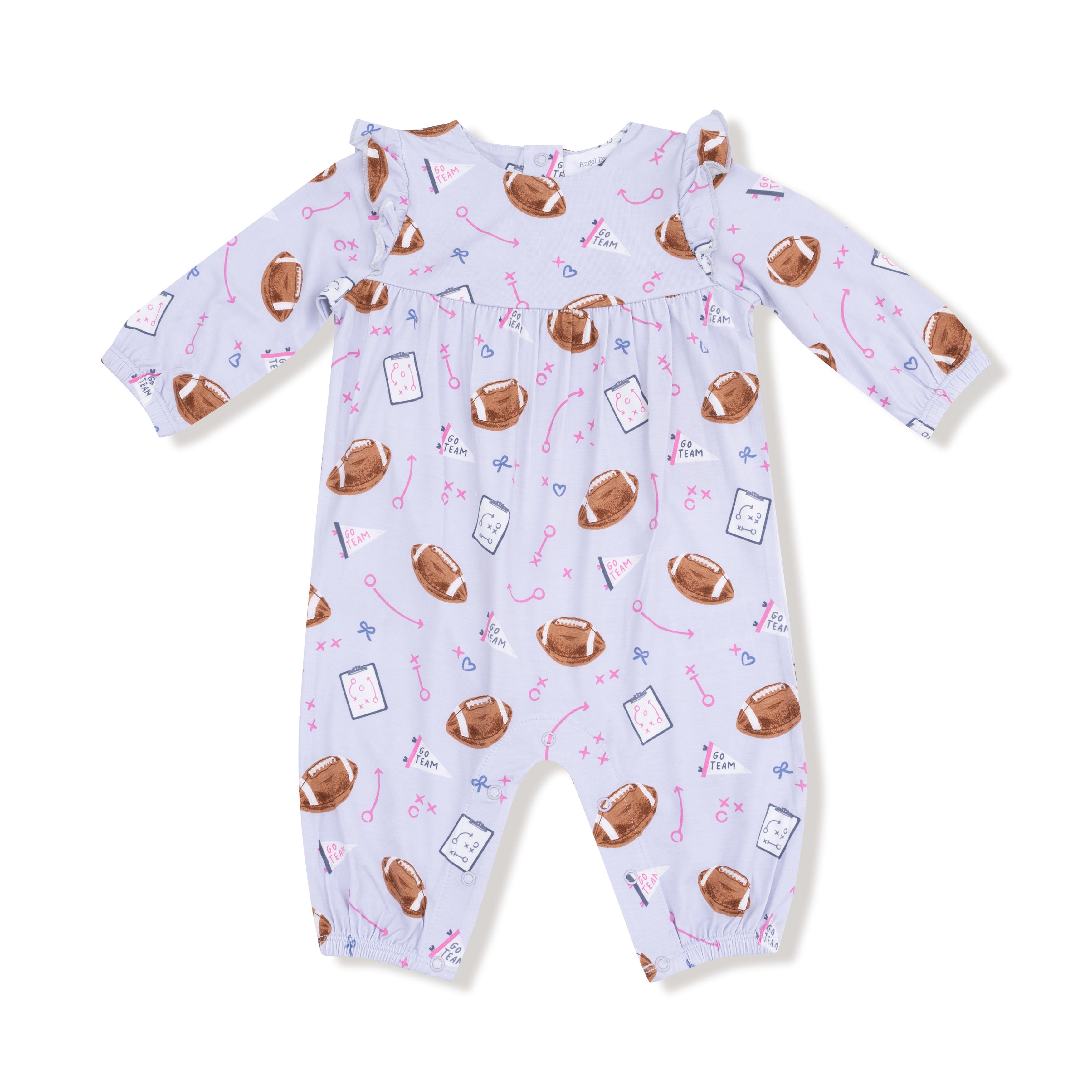 Touchdown Time - Lavender - Ruffle Sleeve Romper