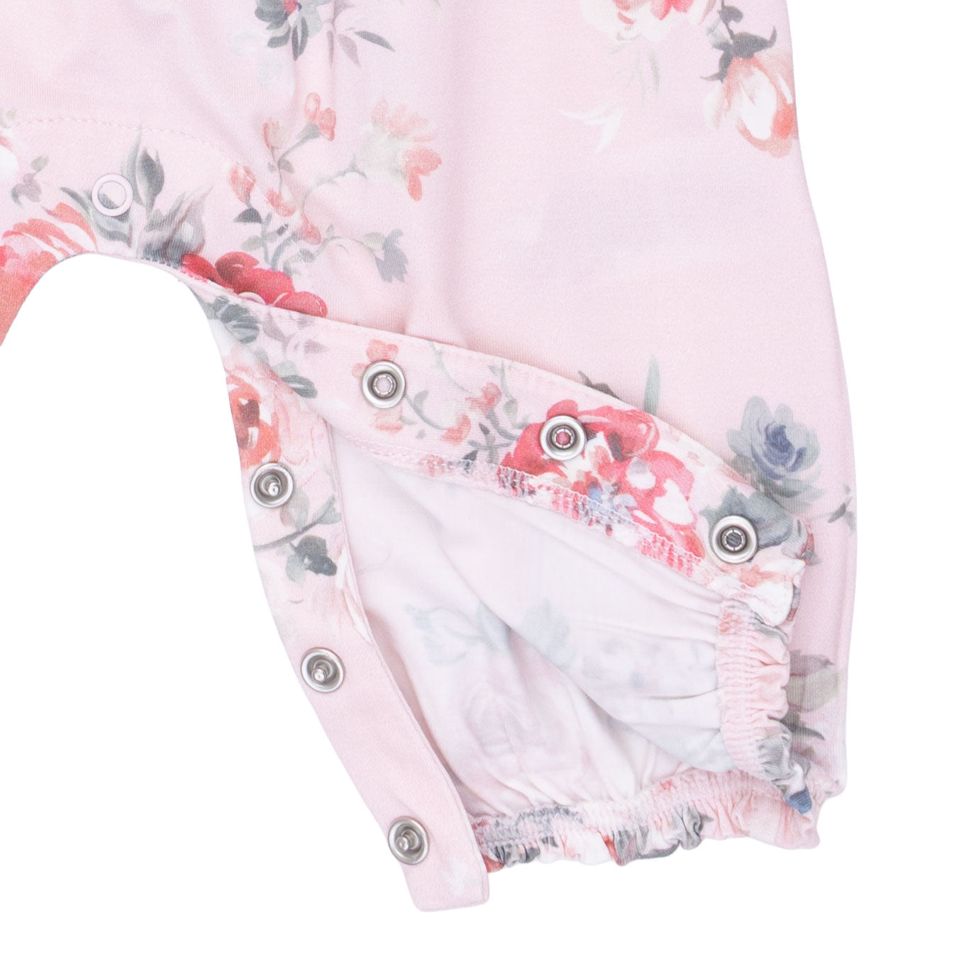 Painterly Rose Bouquets - Ruffle Sleeve Snap Romper