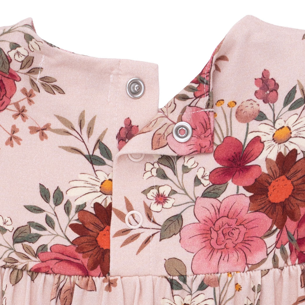 Sabrina Floral - Ruffle Sleeve Snap Romper