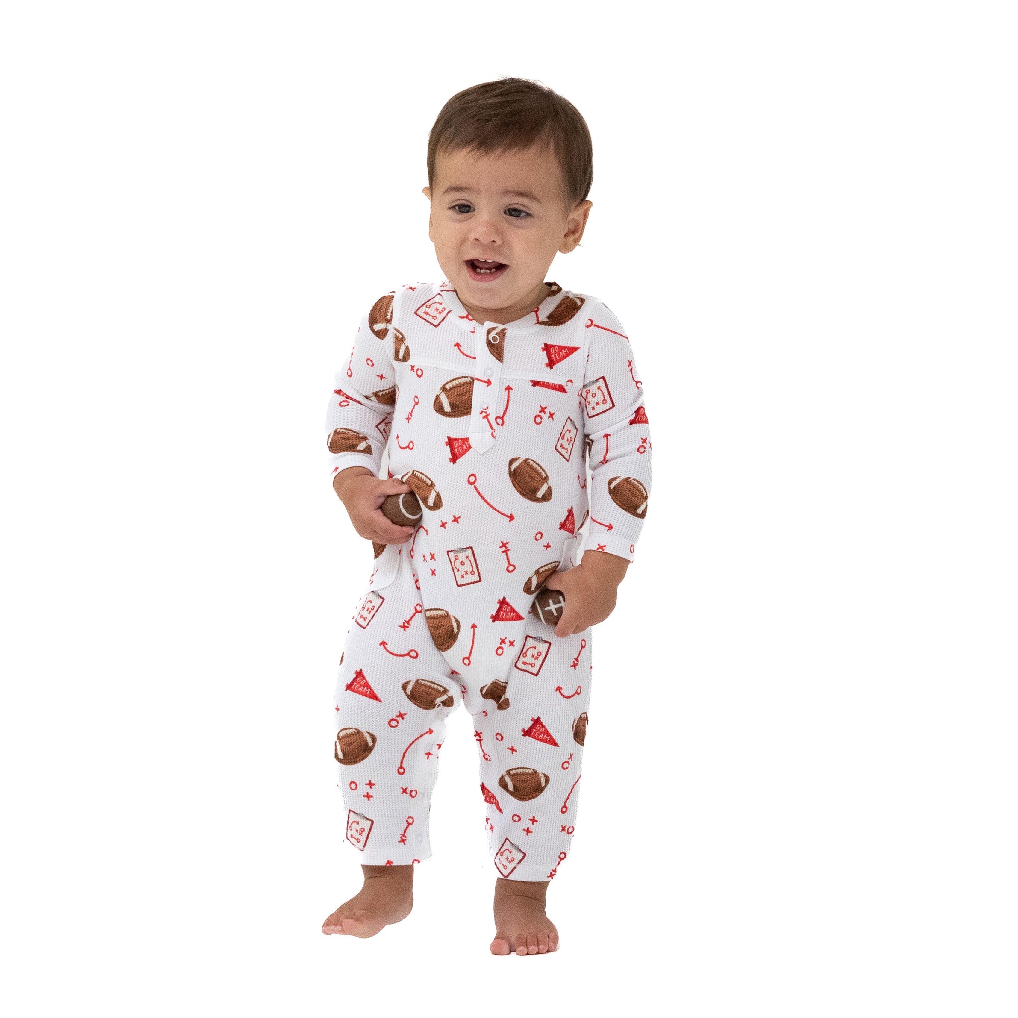 Touchdown Time - Red - Uni Romper