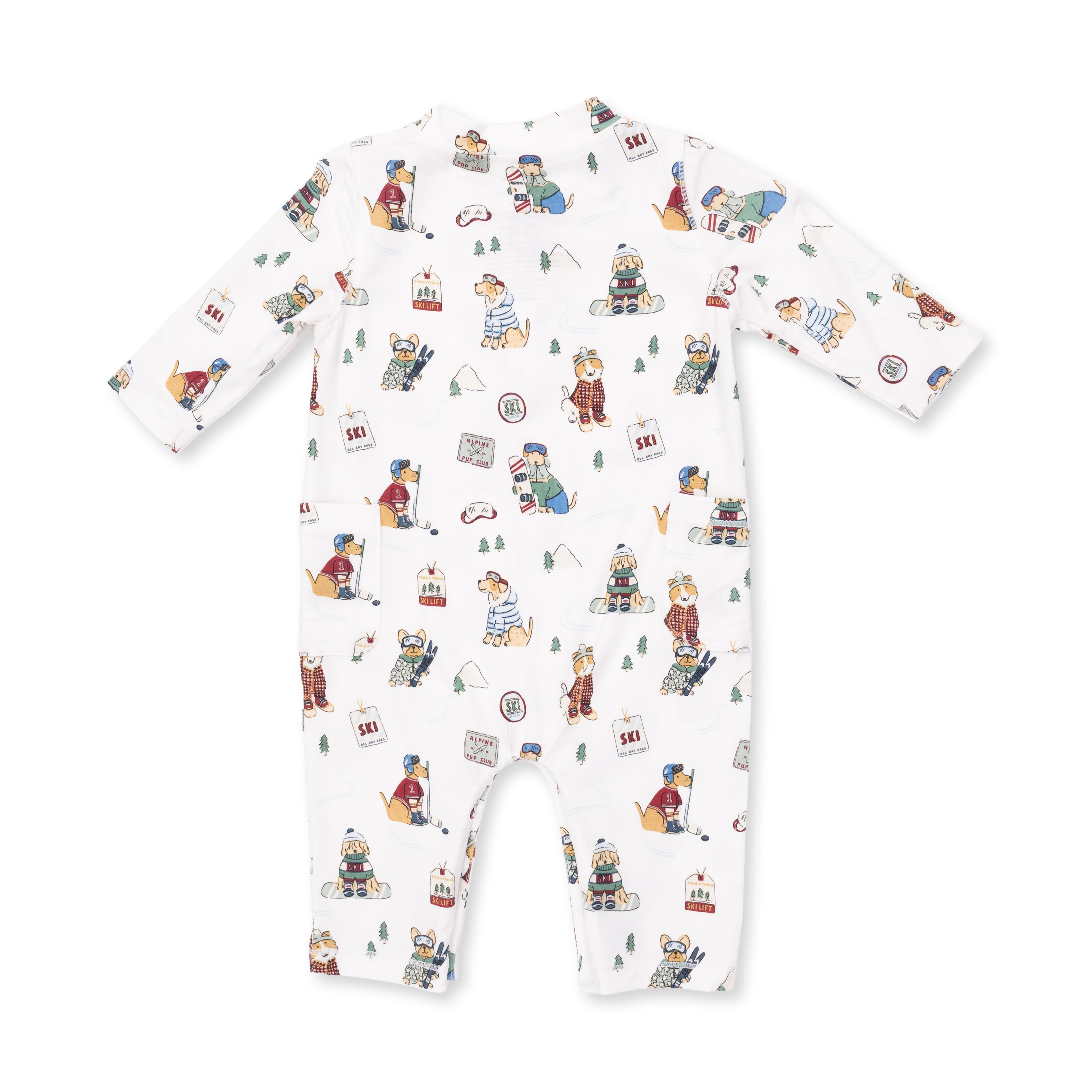Winter Sports Dogs Green - Uni Romper