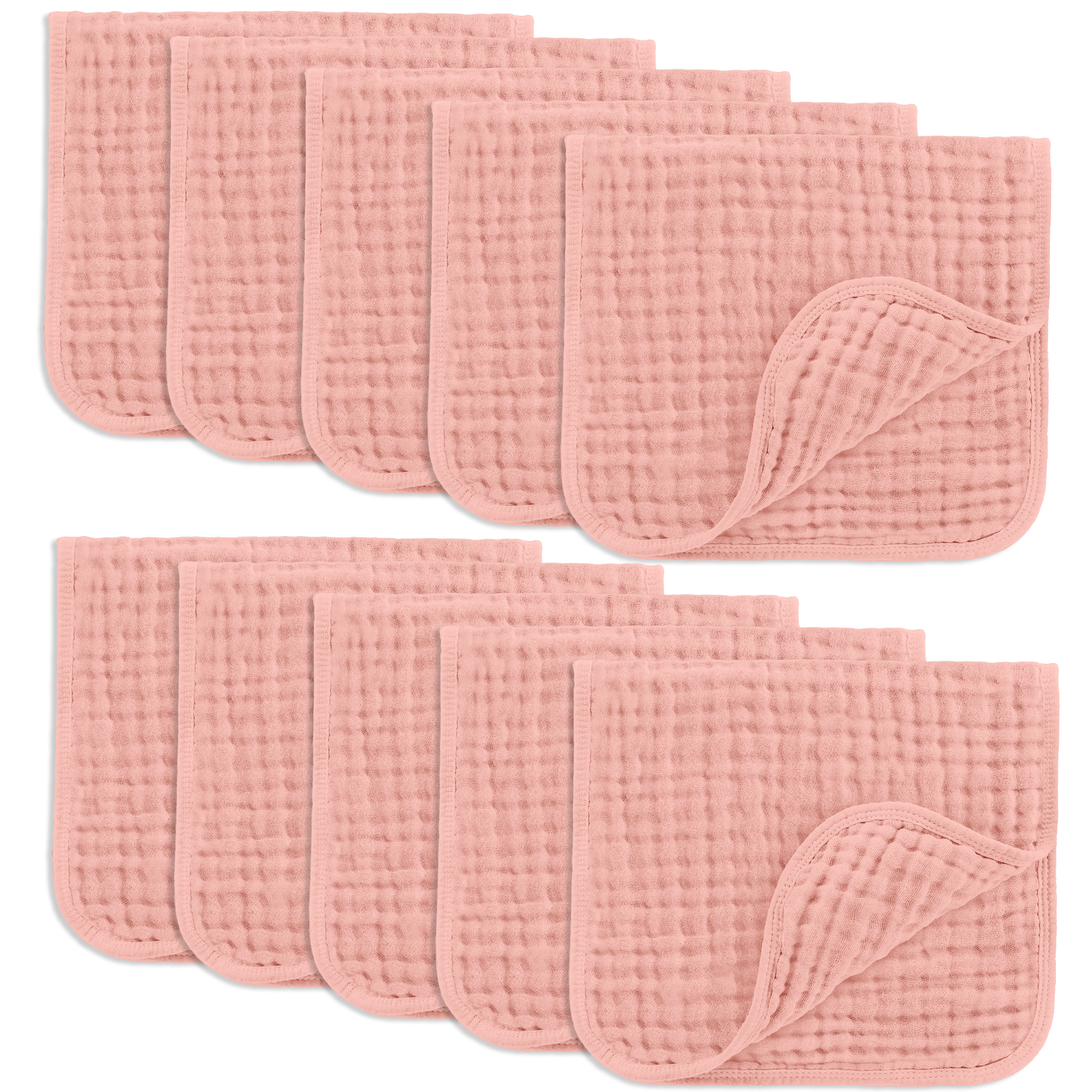Muslin Burp Cloths in Bold Blush