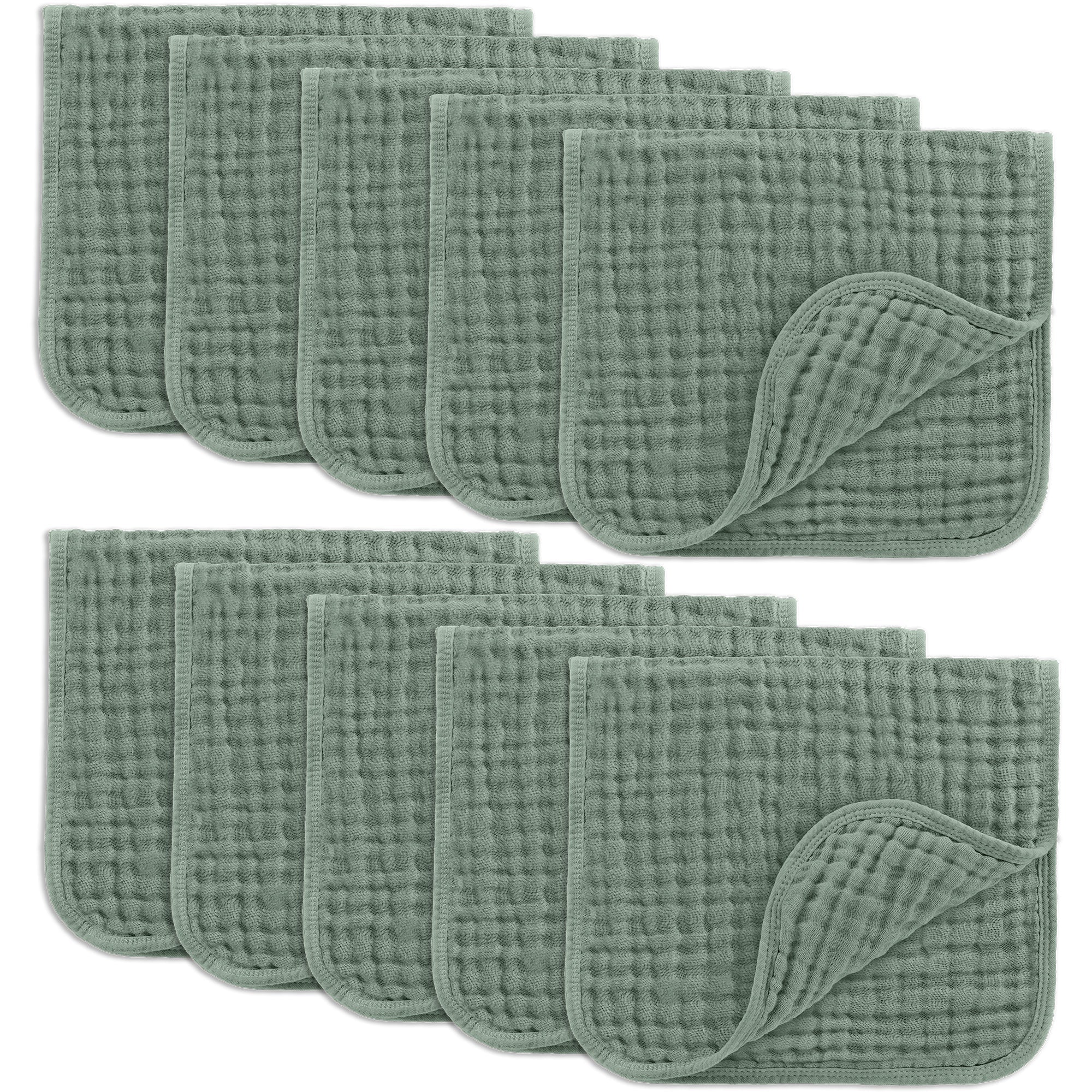 Muslin Burp Cloths  in Fern