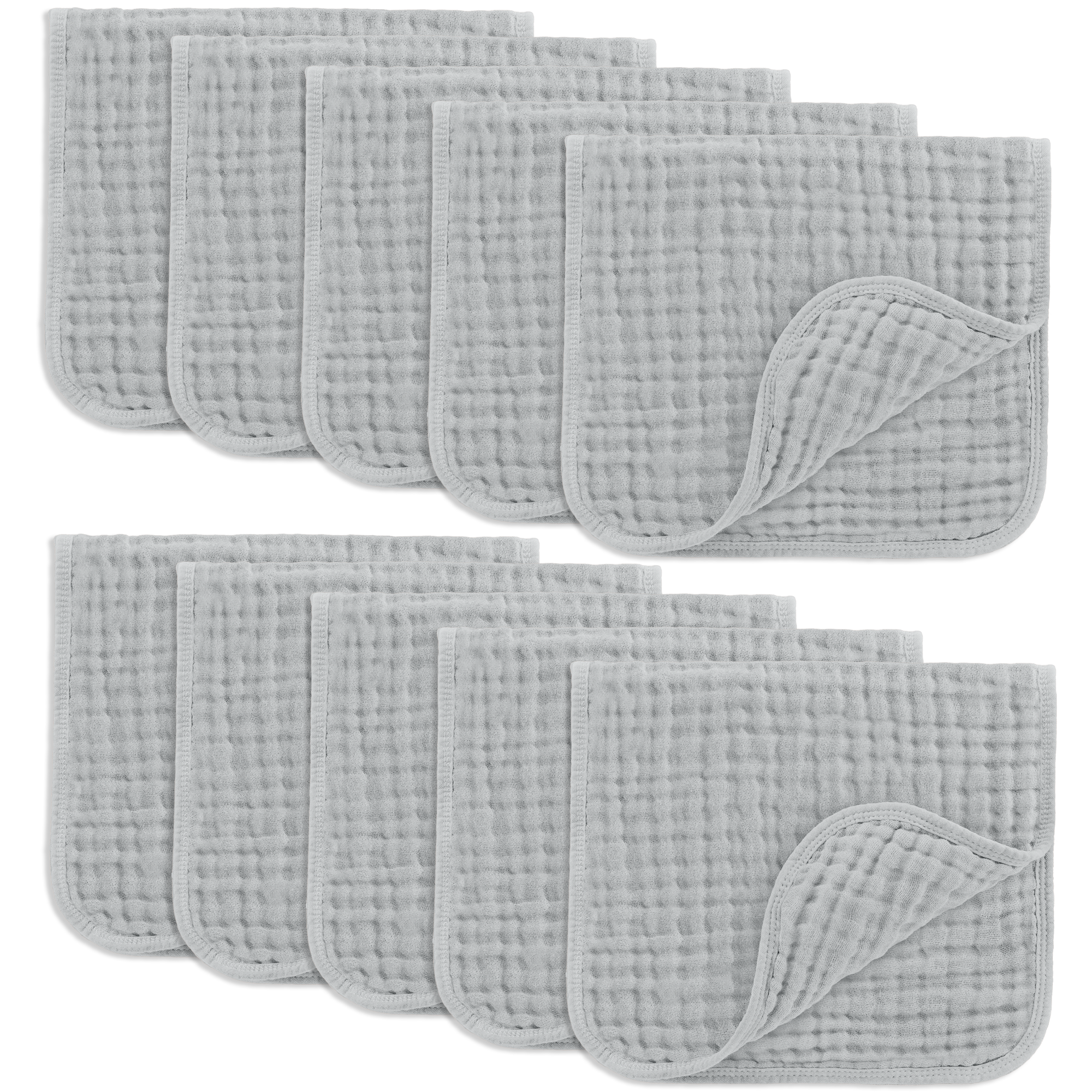 Muslin Burp Cloths in Heather Blue