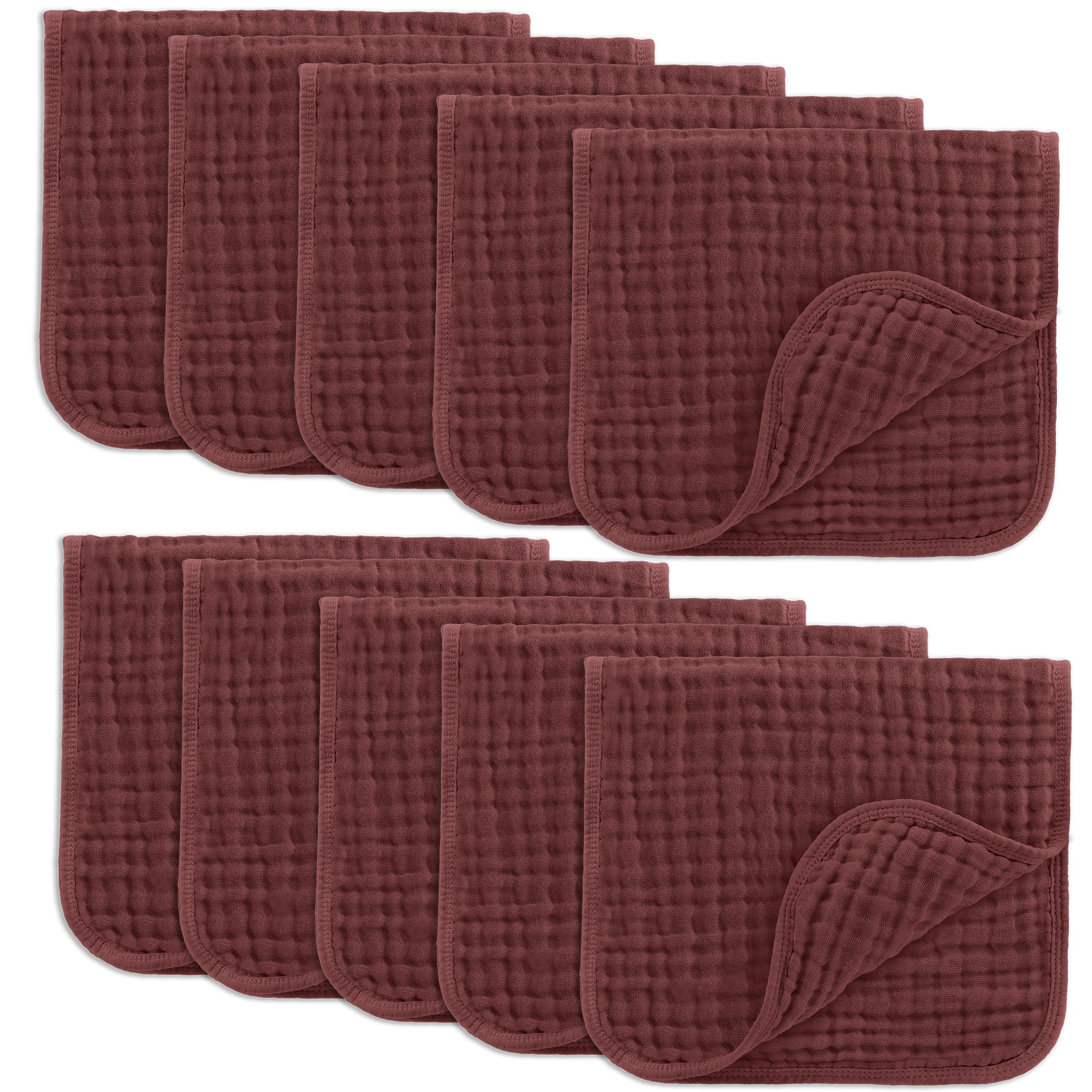 Muslin Burp Cloths  in Wine