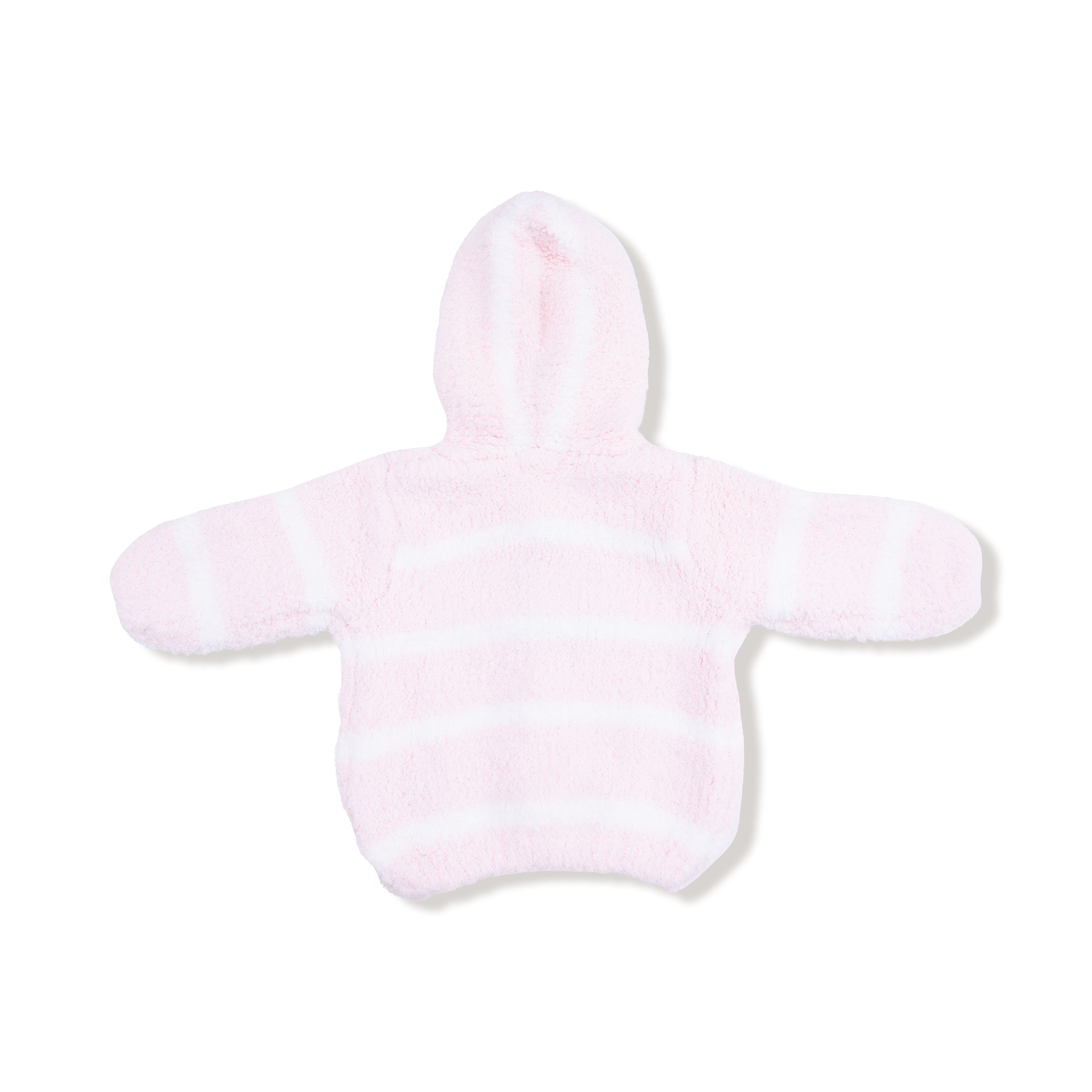 Chenille - Pretty Pink & Ivory Stripe Hooded Jacket