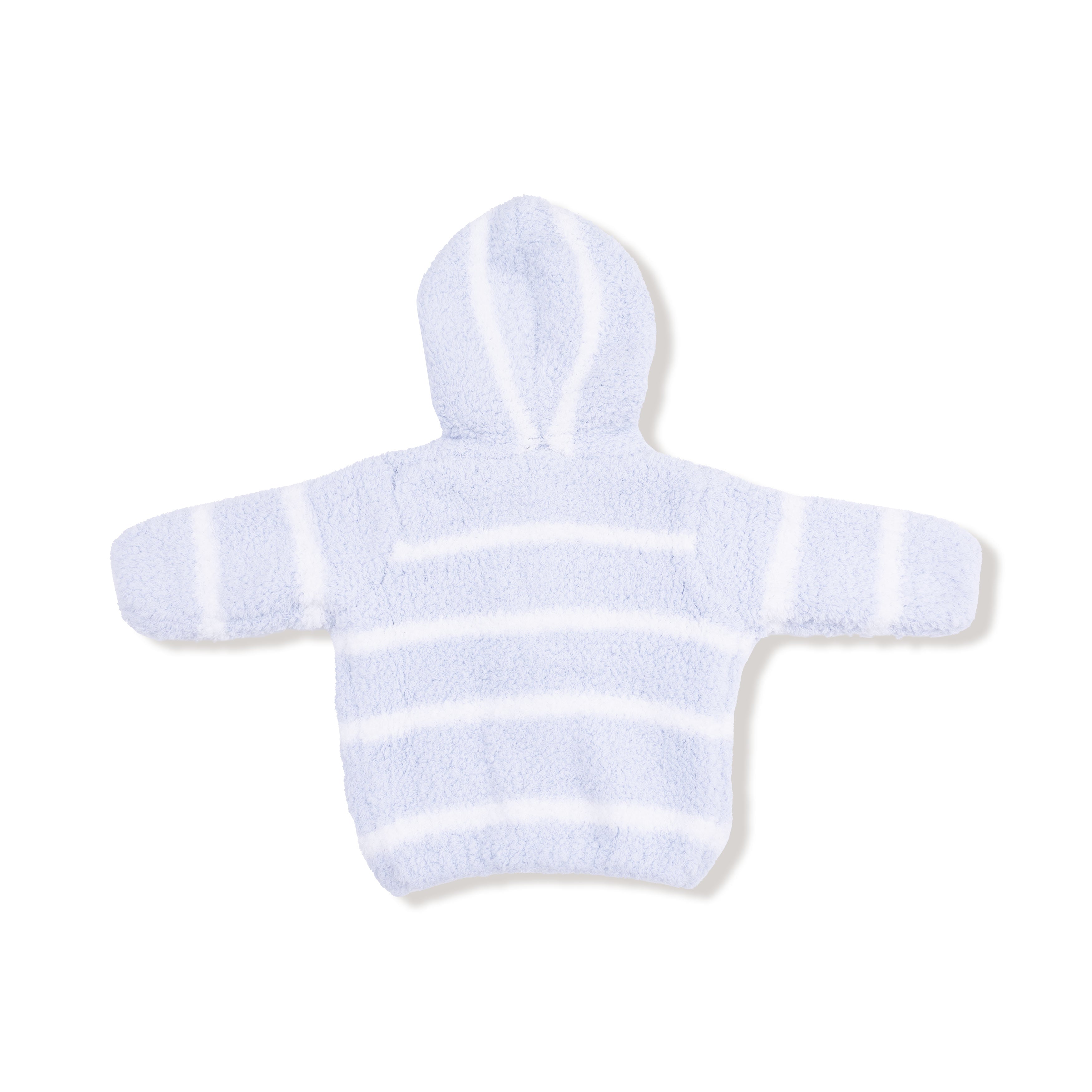 Chenille - Light Blue & Ivory Stripe Hooded Jacket