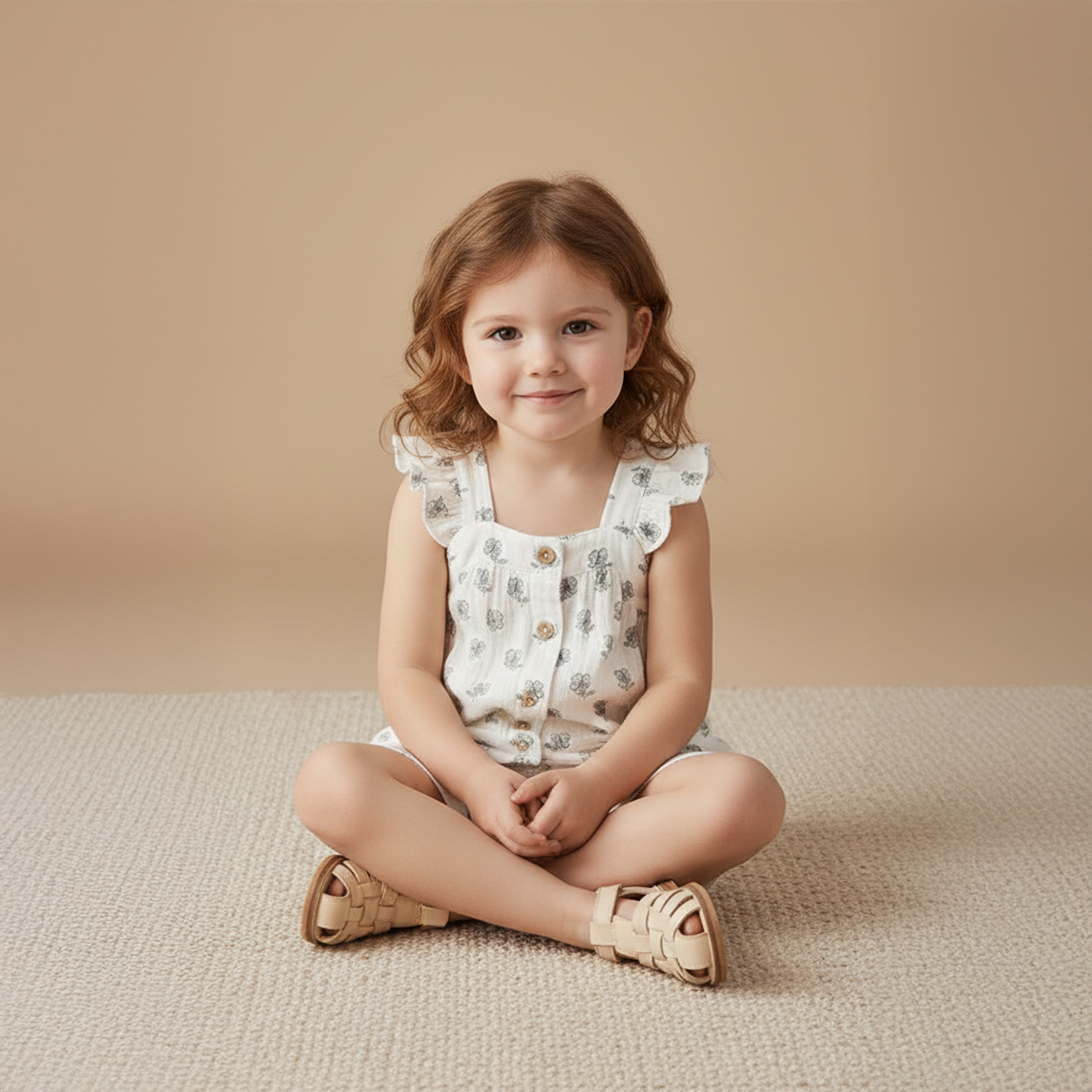 Organic Flutter Top & Shorts Set - Poppy