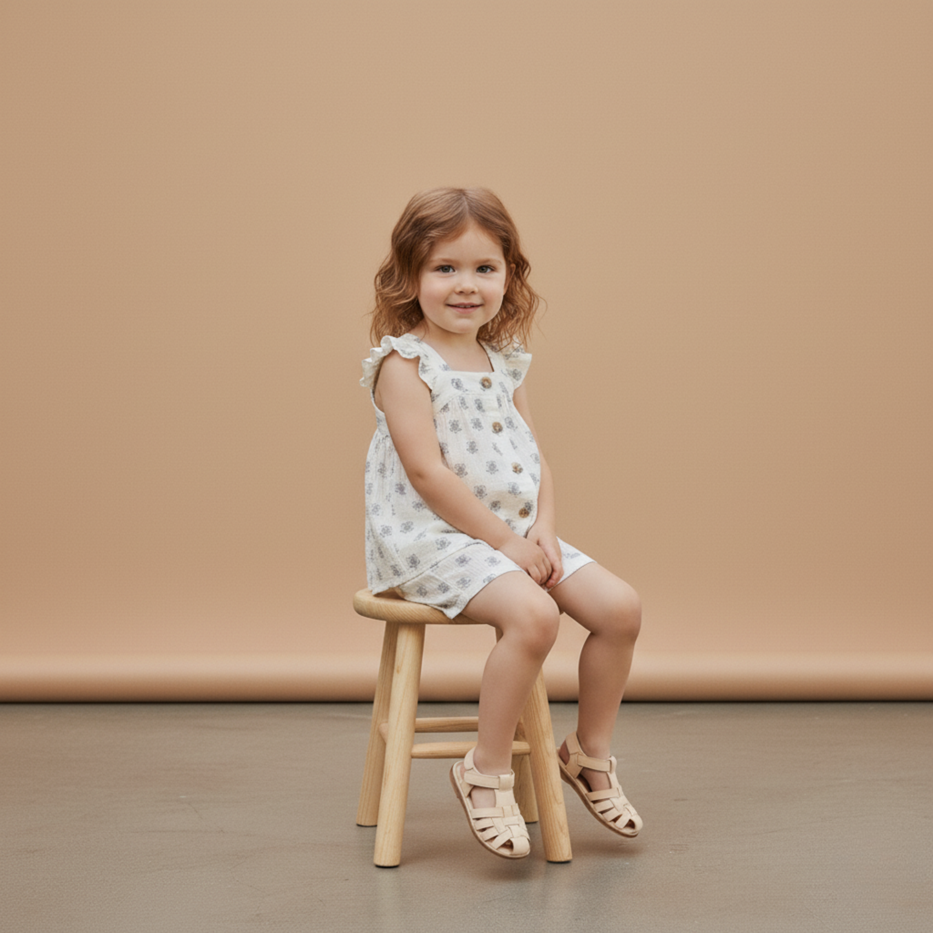 Organic Flutter Top & Shorts Set - Poppy