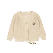 The Chunky Knit Cardigan - Olive Cream