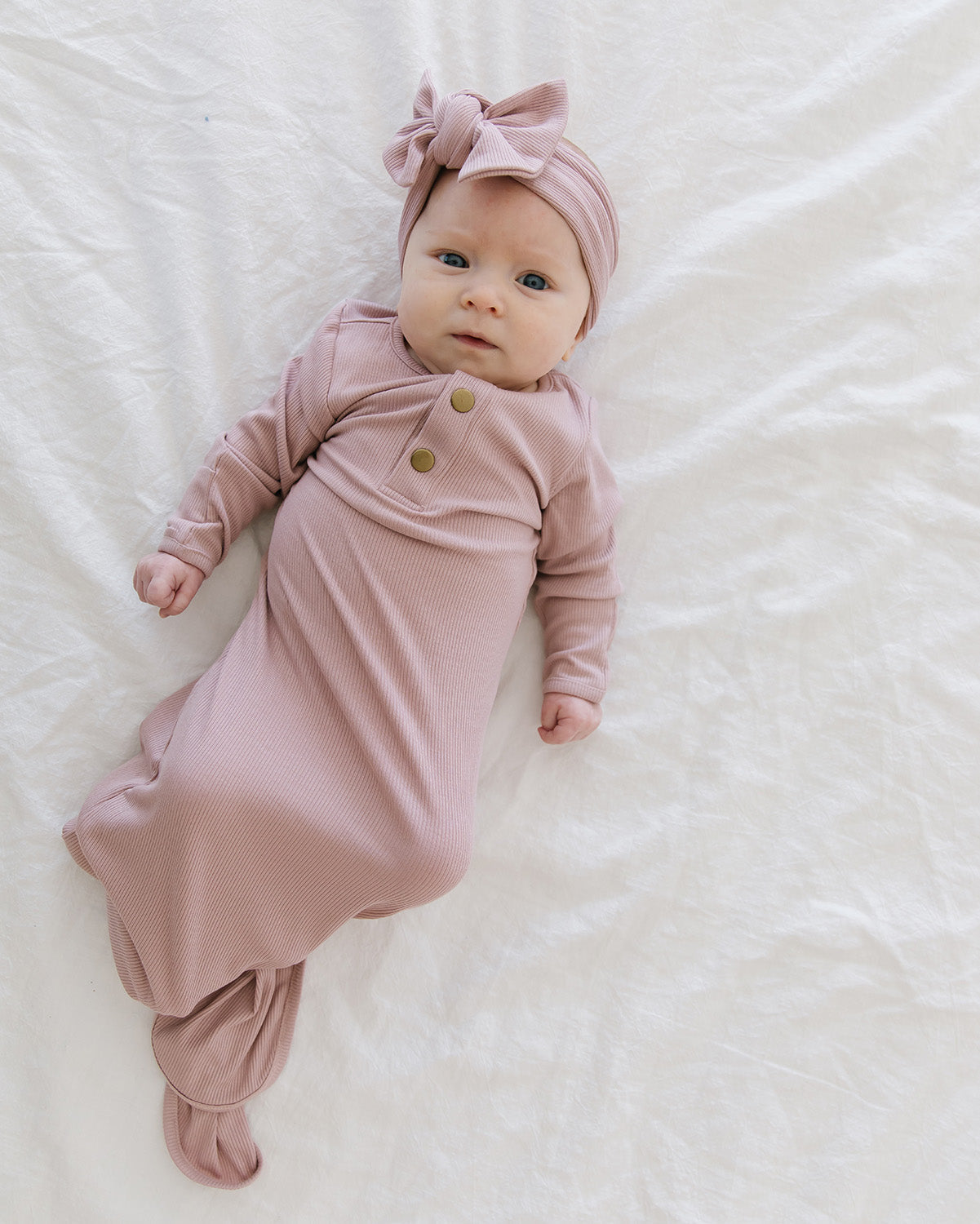 Blush Ribbed Knotted Sleeper