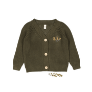 The Chunky Knit Cardigan - Olive Moss