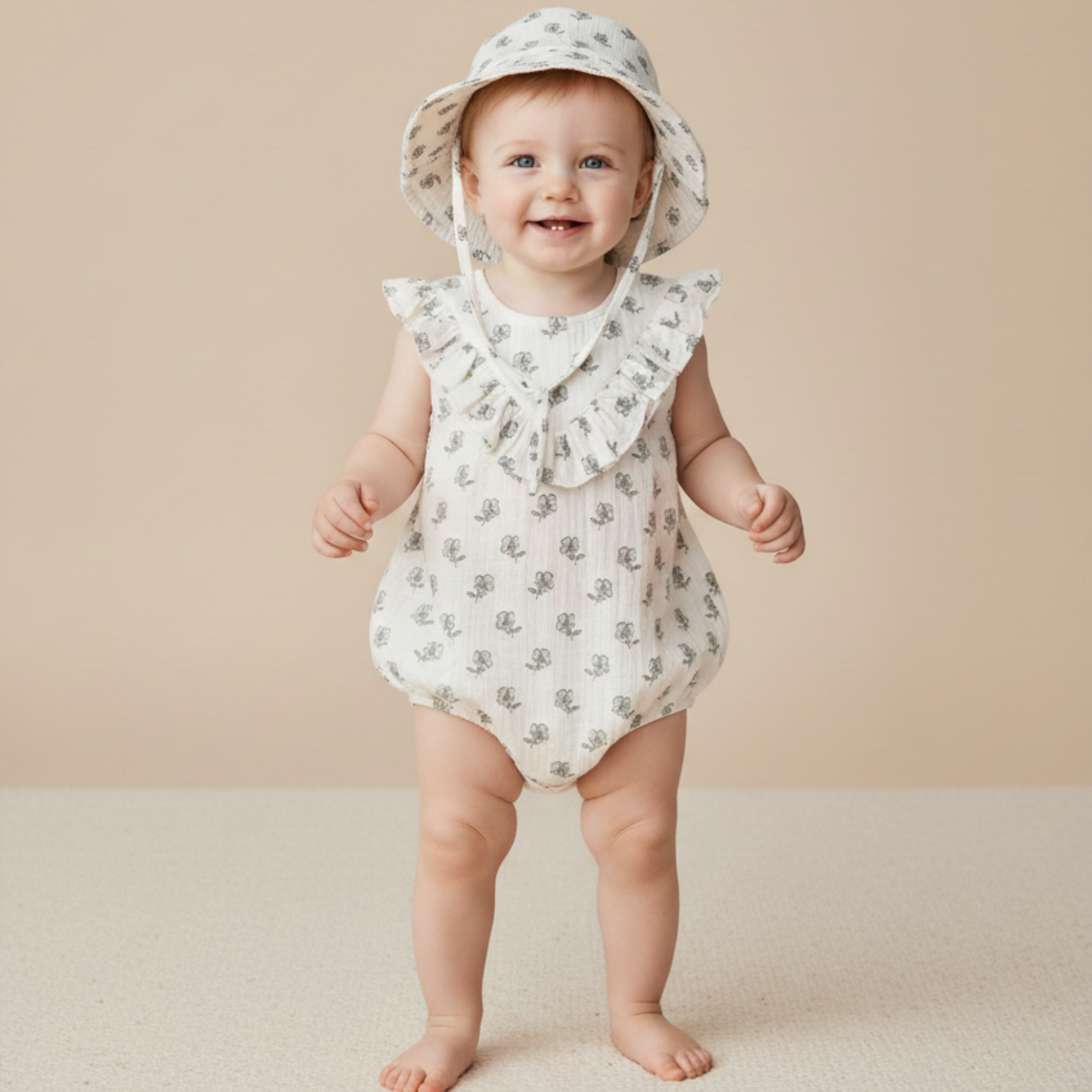 Organic Bucket Sun Hat - Poppy
