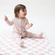 Chenille - Blush Checkerboard Blanket