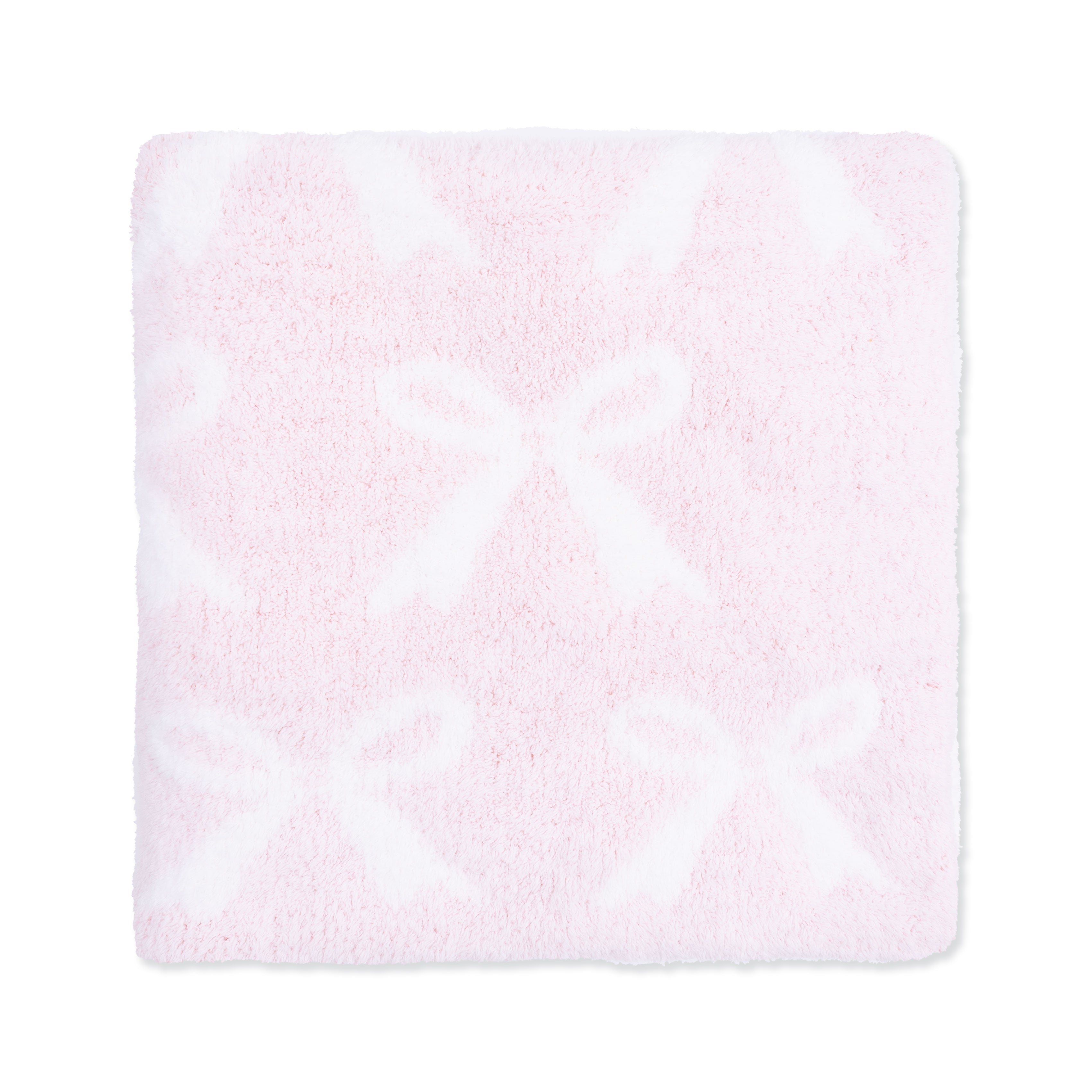 Chenille - Baby Pink Bow Blanket