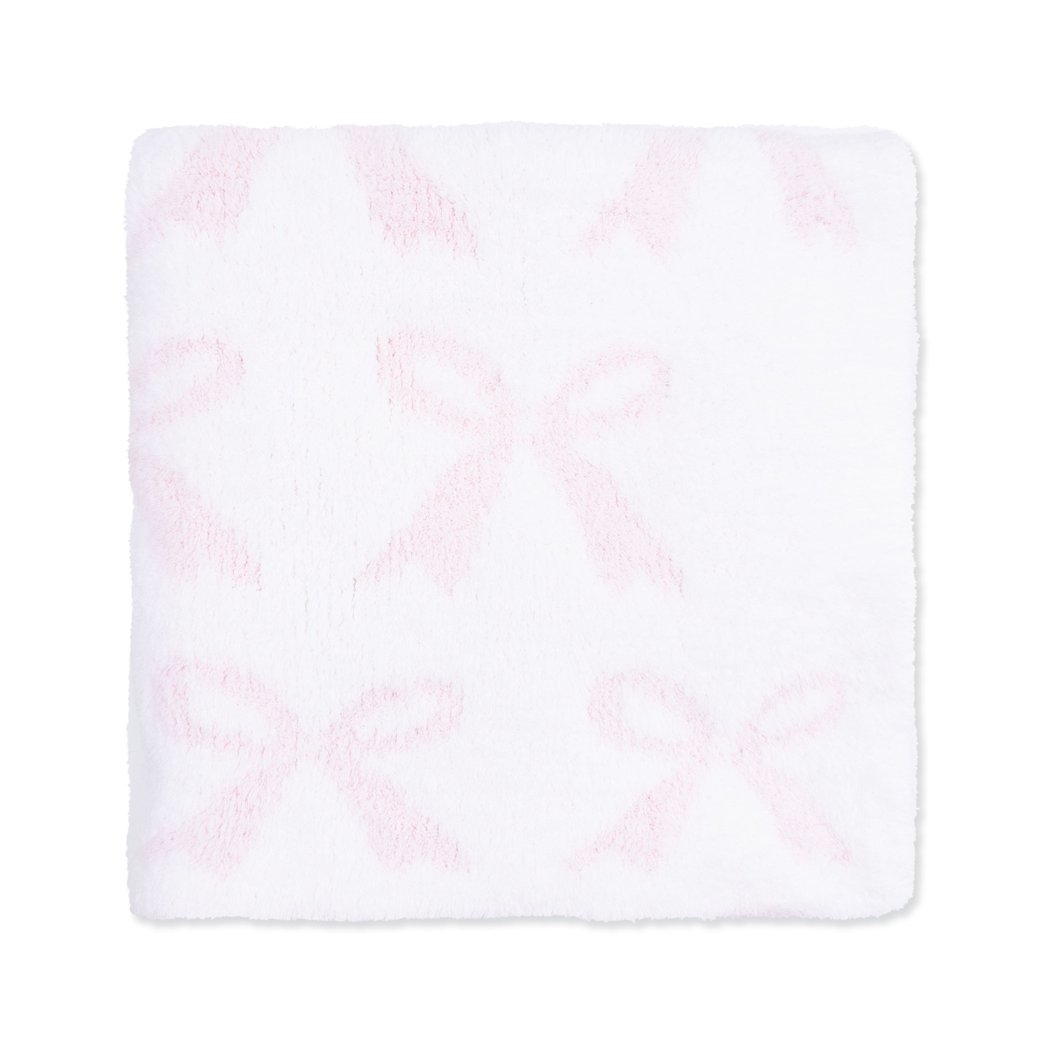 Chenille - Baby Pink Bow Blanket