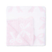 Chenille - Baby Pink Bow Blanket