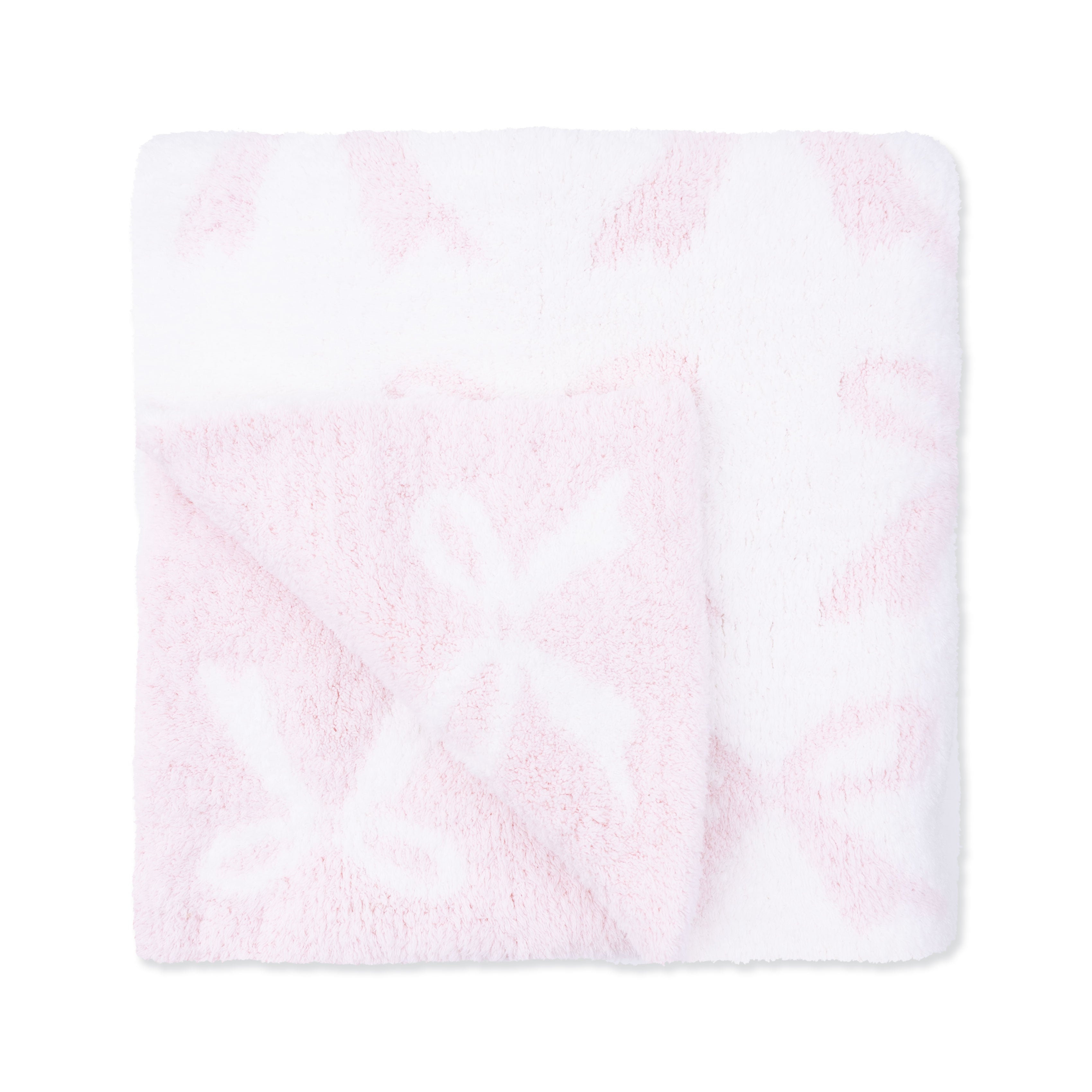 Chenille - Baby Pink Bow Blanket