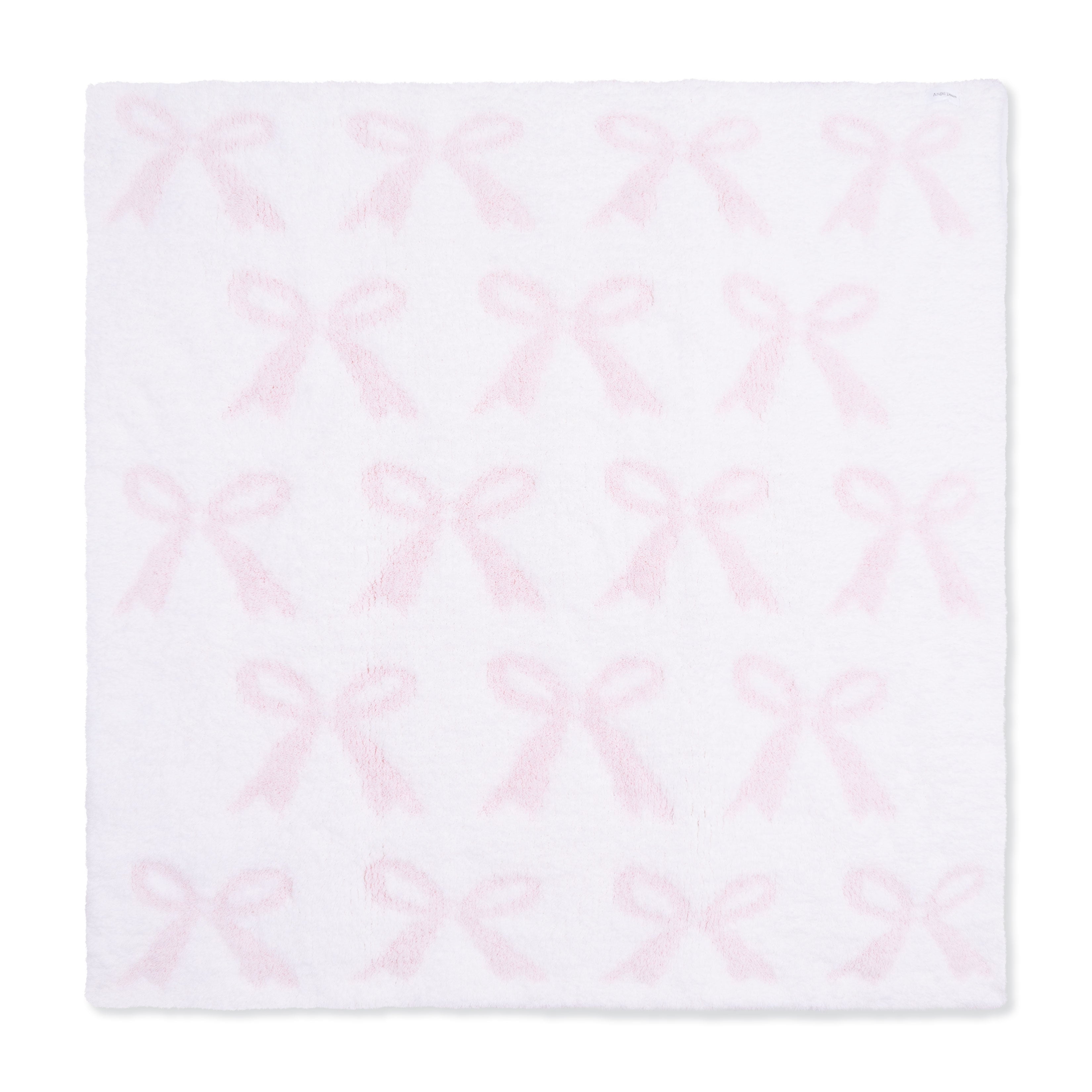 Chenille - Baby Pink Bow Blanket