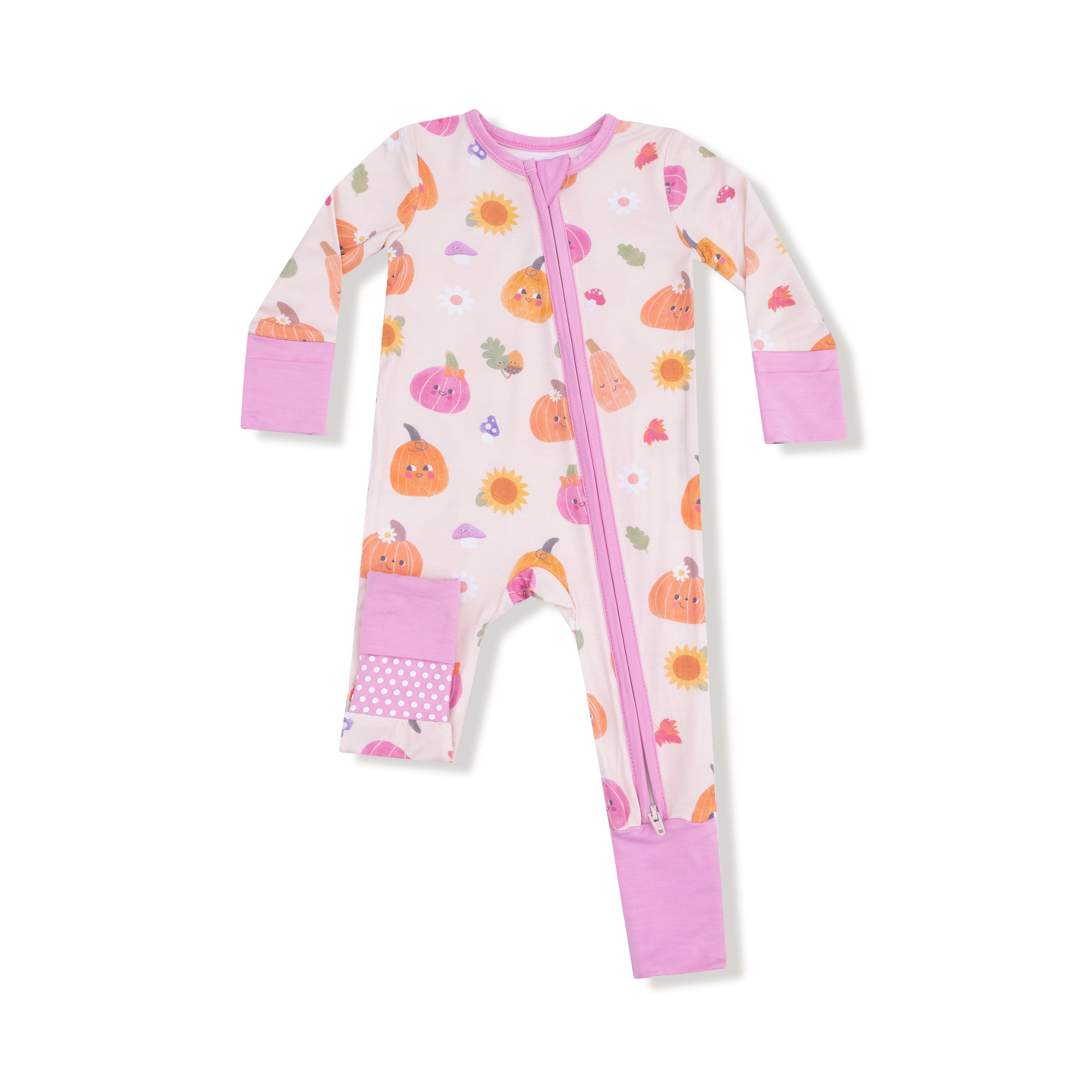 Autumn Pumpkins - Pink - Convertible Romper