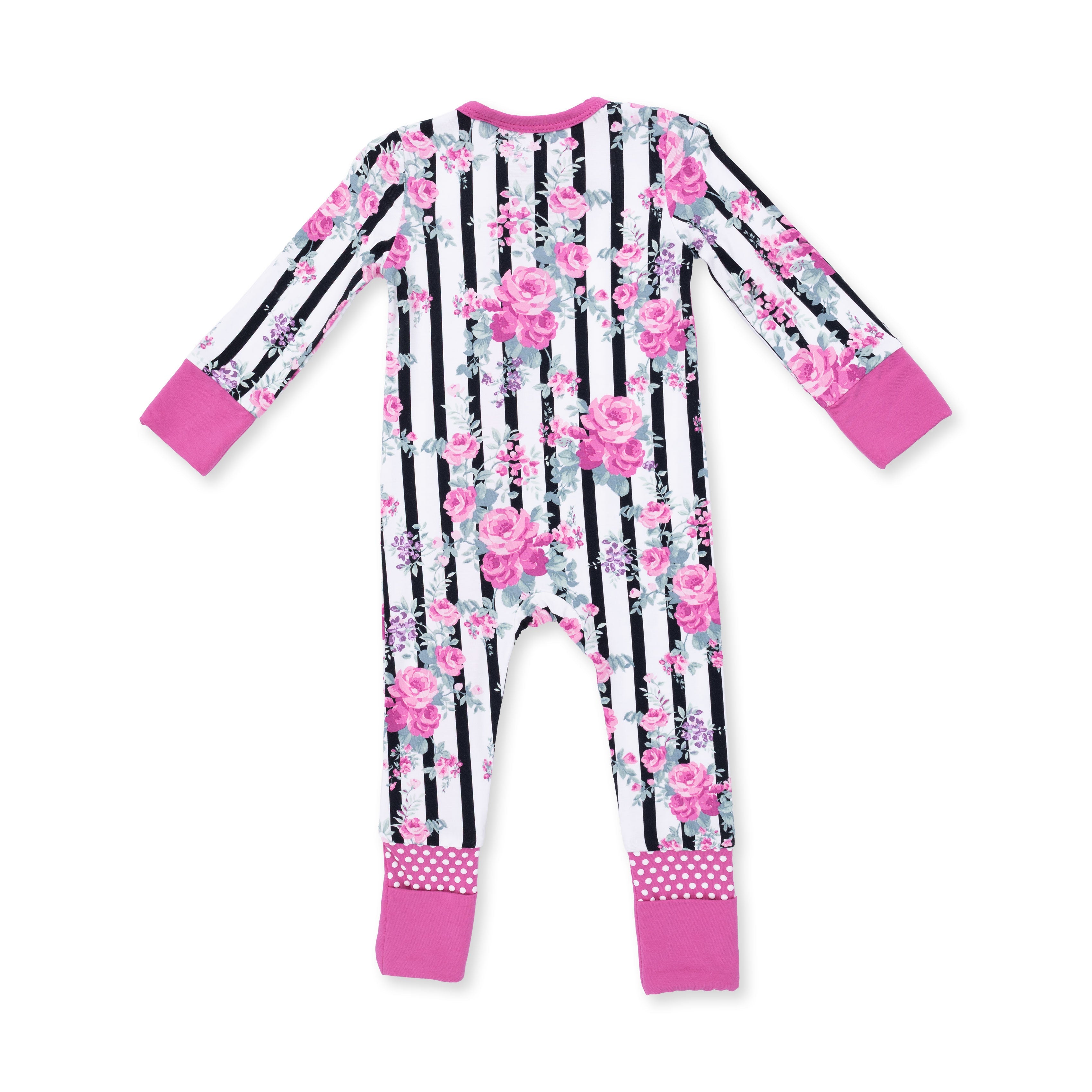 Cabbage Rose Stripe - Convertible Romper