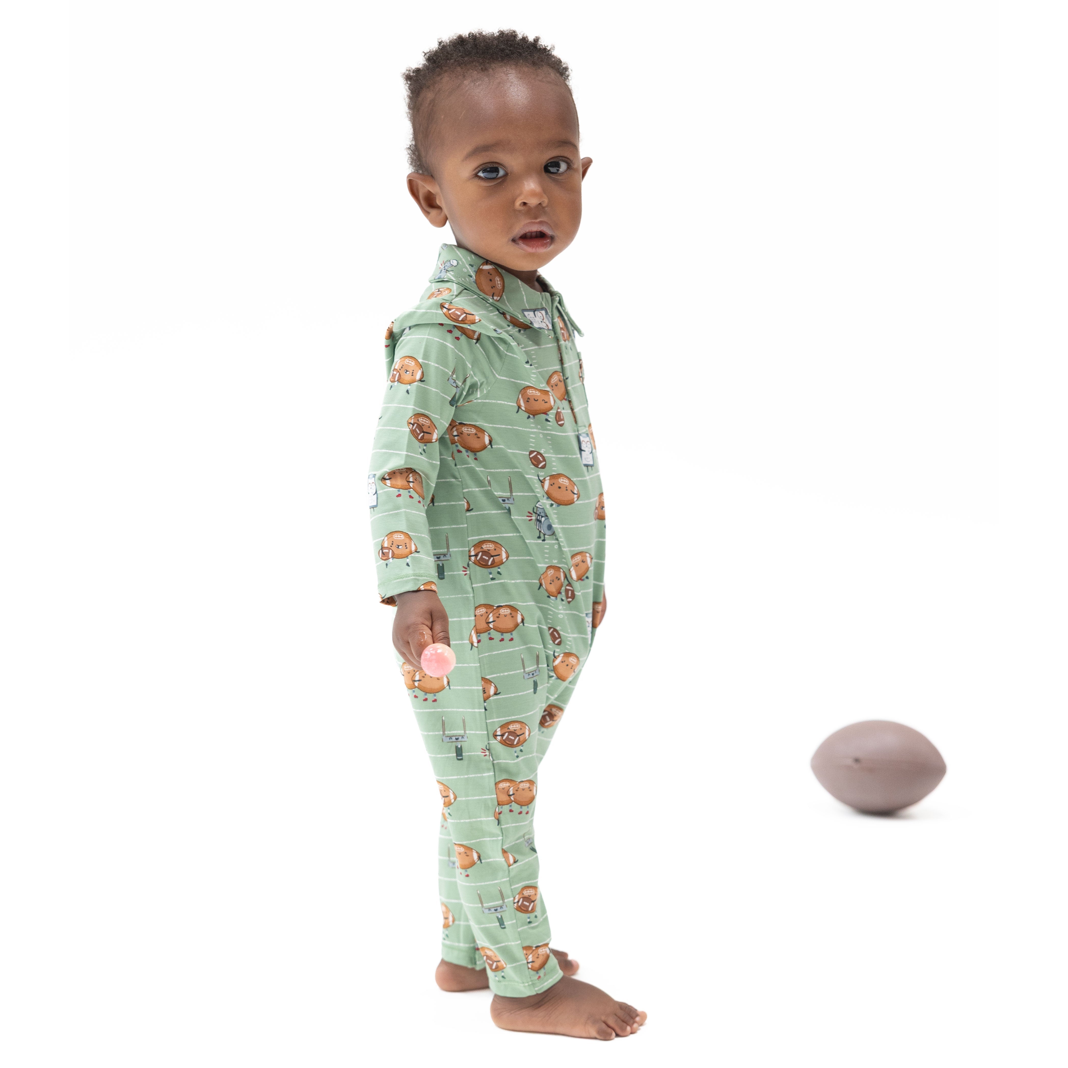 Footballs Playing Football - Convertible Romper