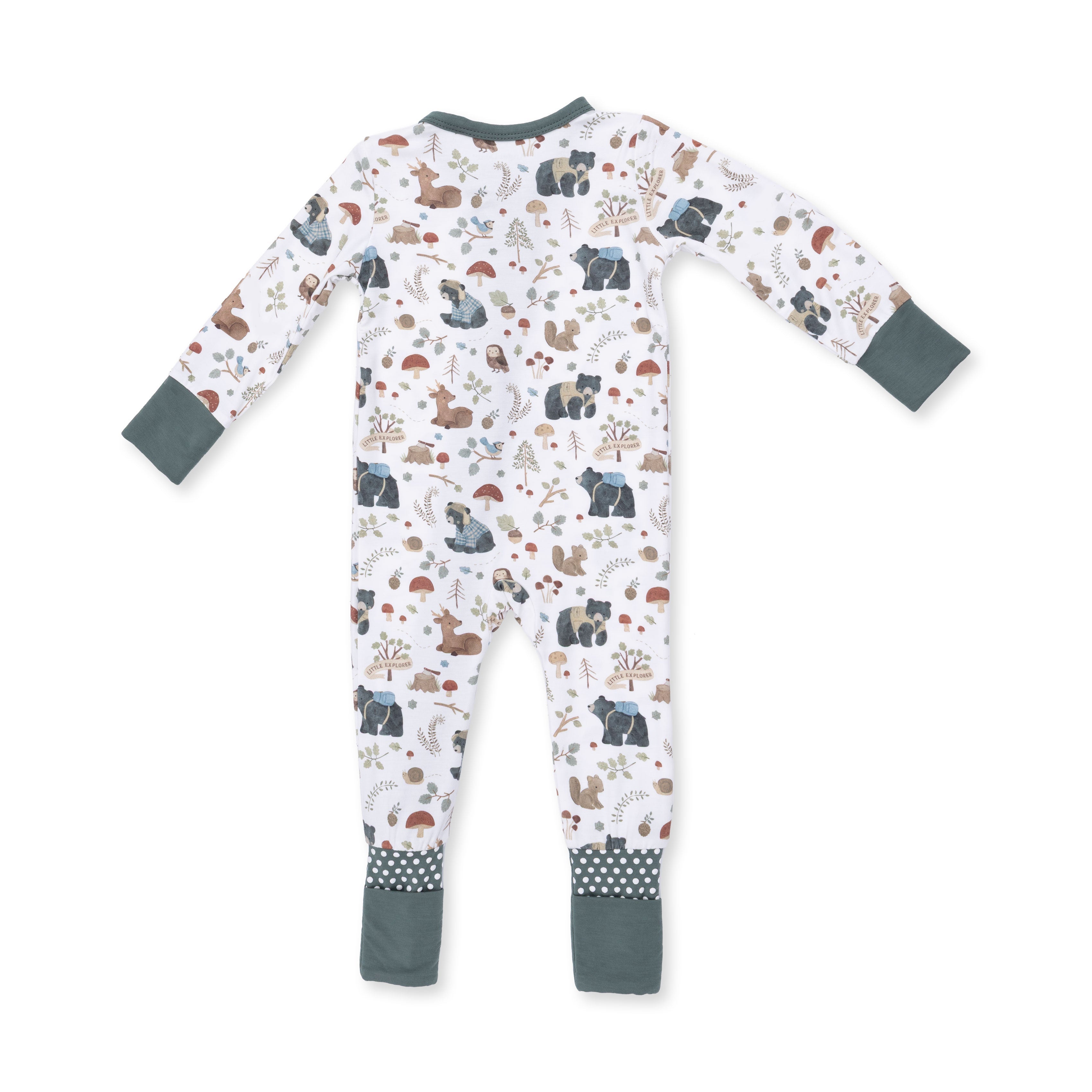 Southern Woodland Animals Green - Convertible Romper
