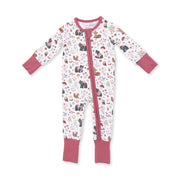 Southern Woodland Animals Pink - Convertible Romper