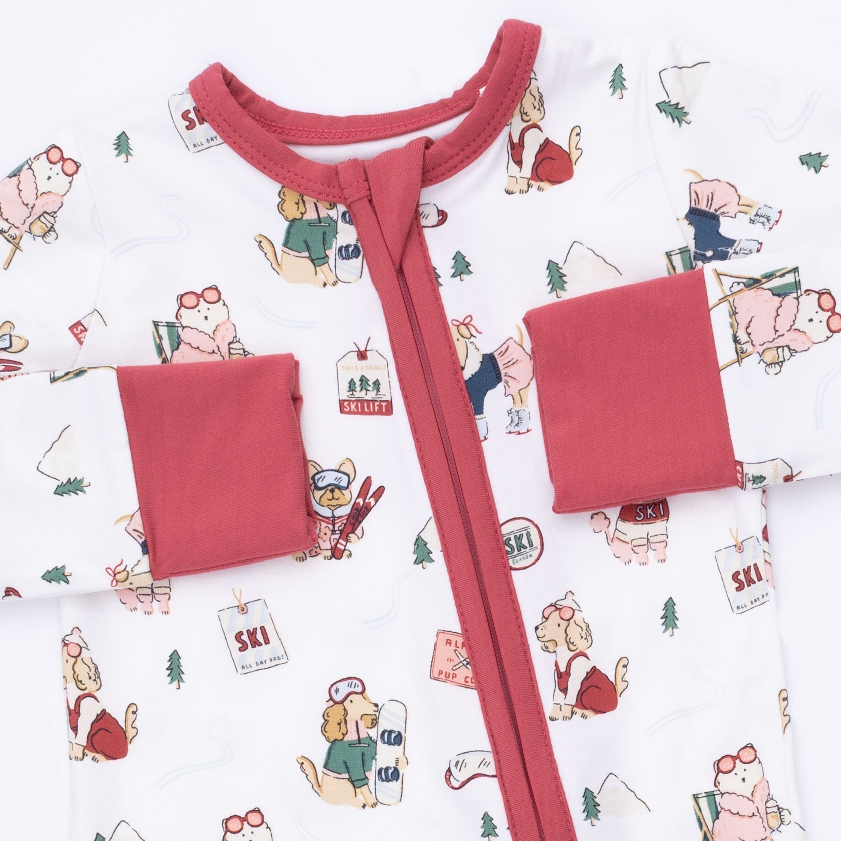 Winter Sports Dogs Pink - Convertible Romper