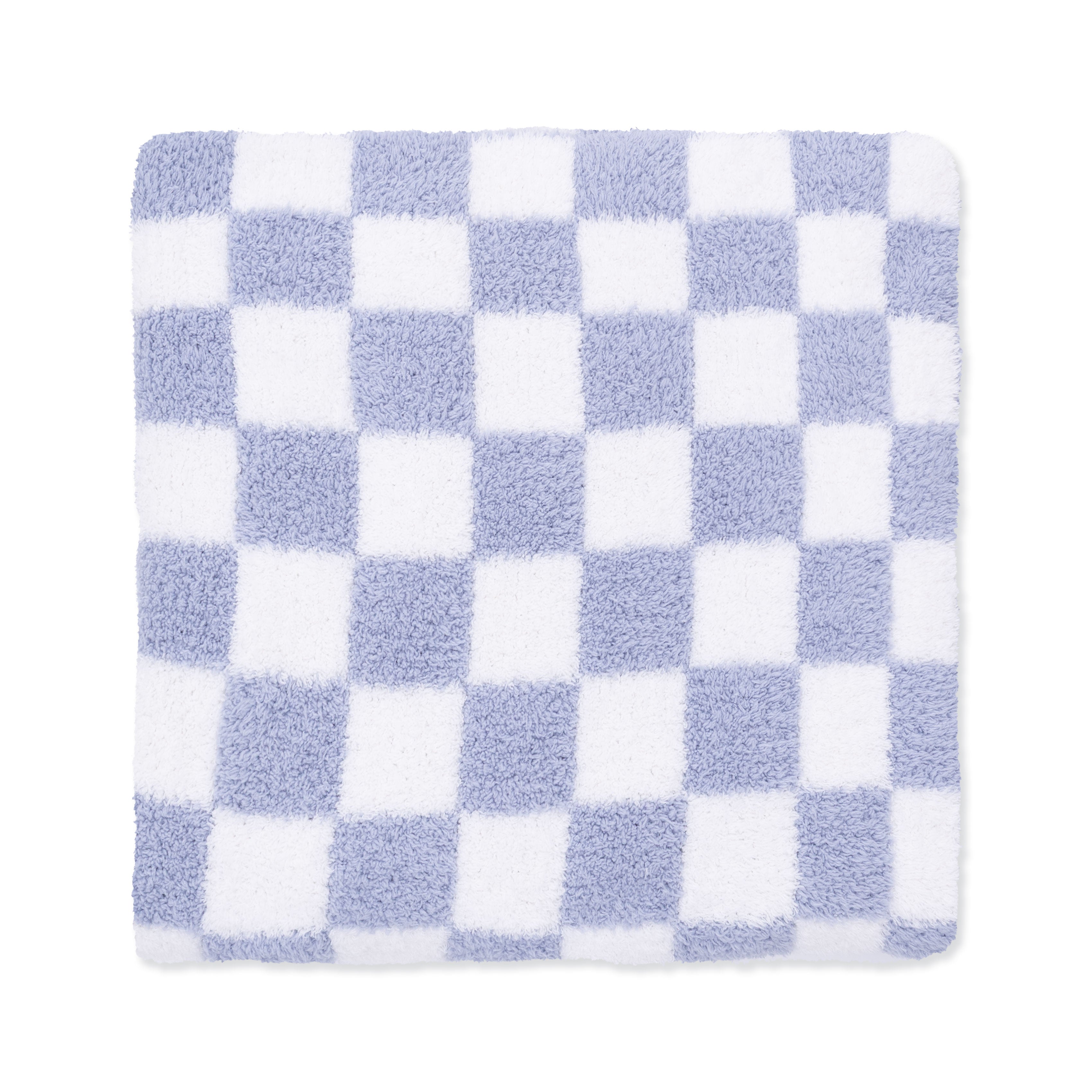 Chenille - Dusty Blue Checkerboard Blanket