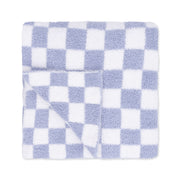 Chenille - Dusty Blue Checkerboard Blanket