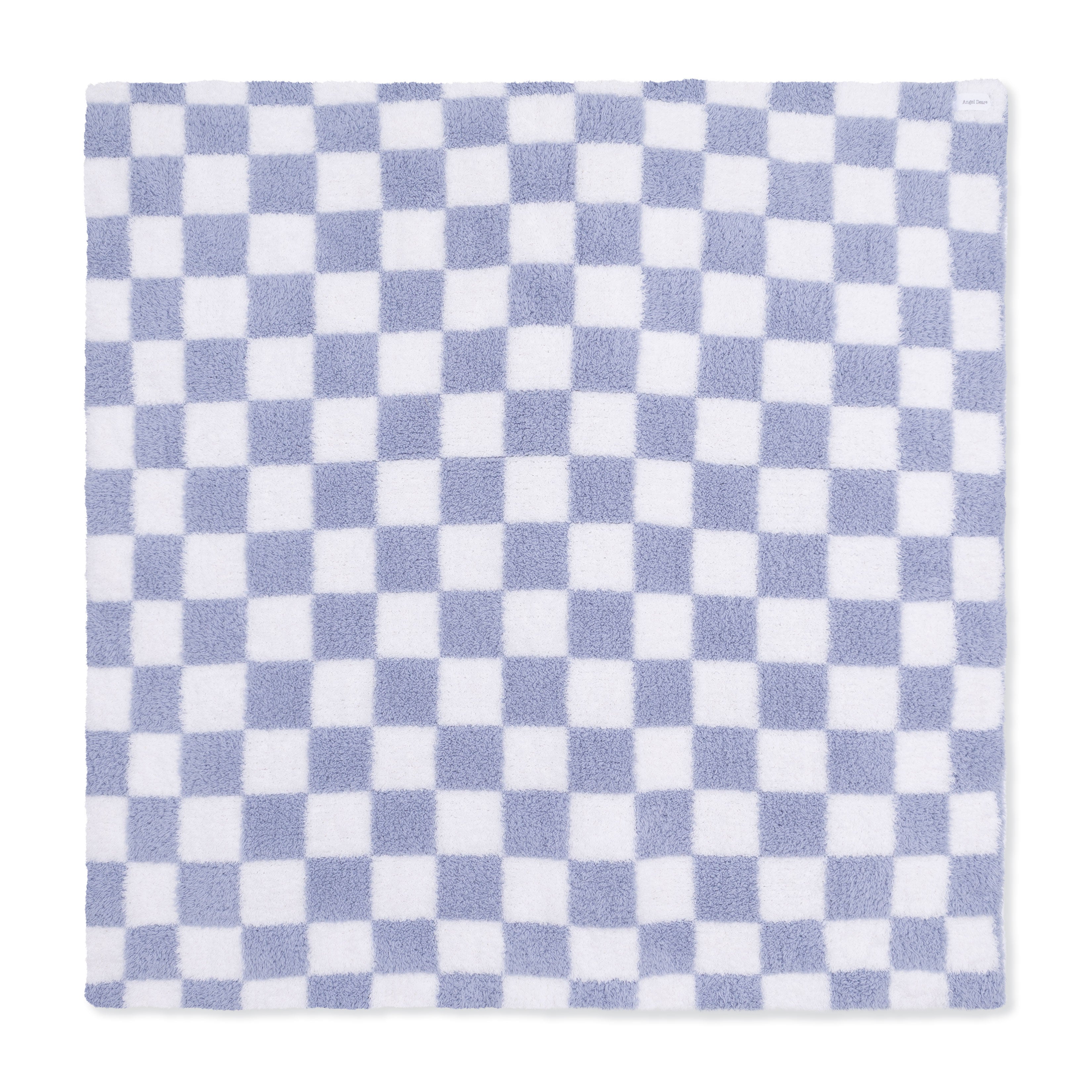 Chenille - Dusty Blue Checkerboard Blanket