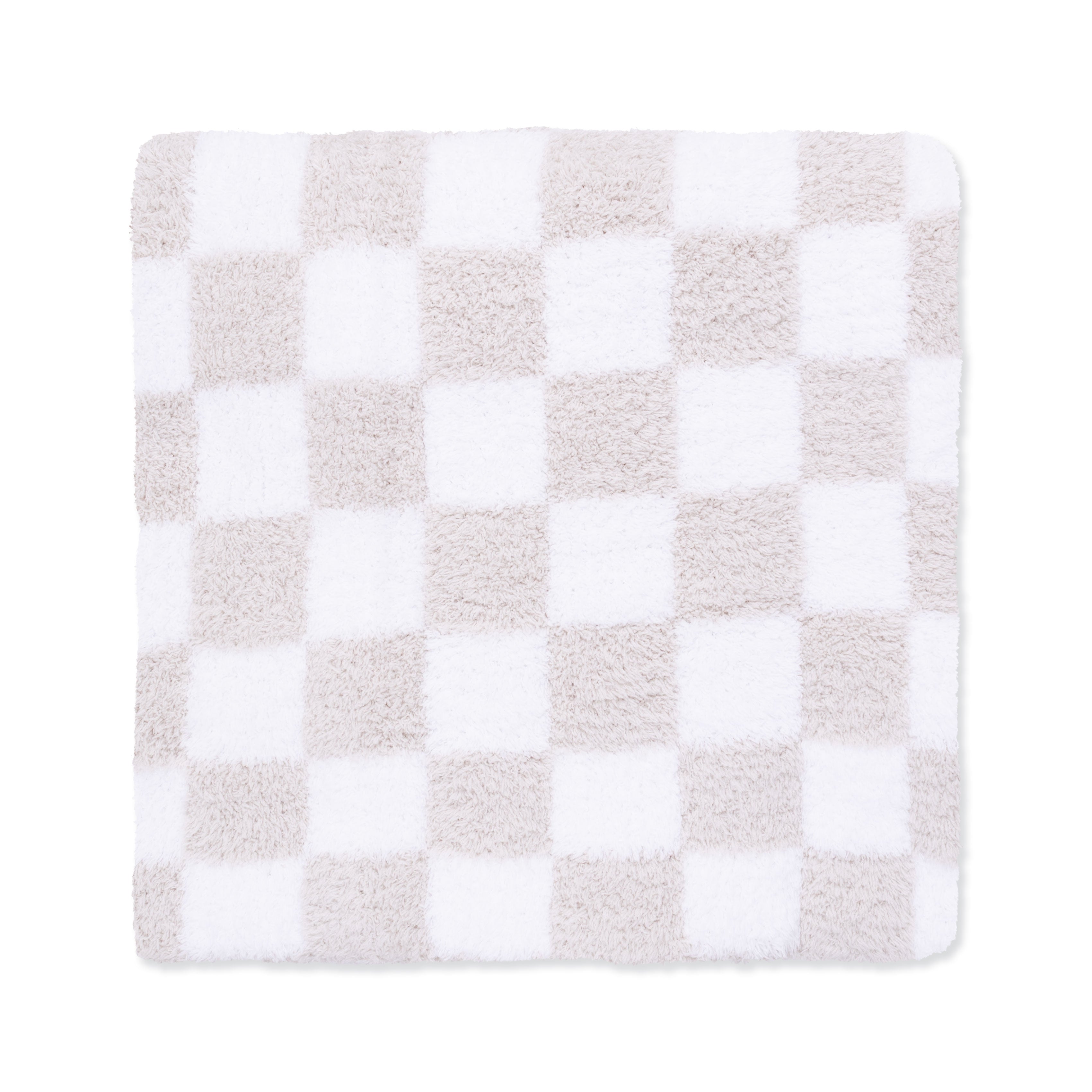 Chenille - Natural Checkerboard Blanket
