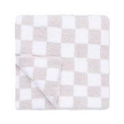 Chenille - Natural Checkerboard Blanket