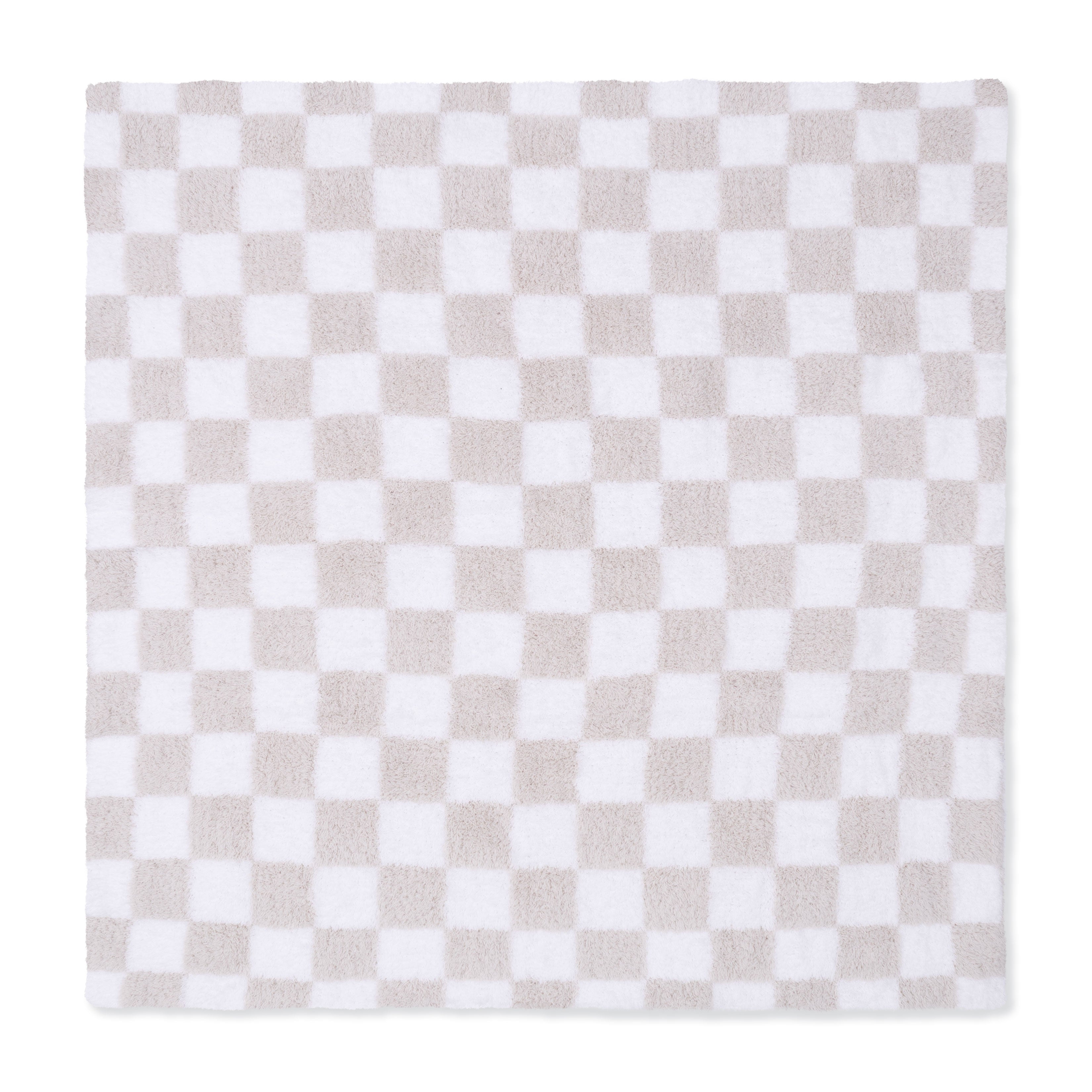 Chenille - Natural Checkerboard Blanket