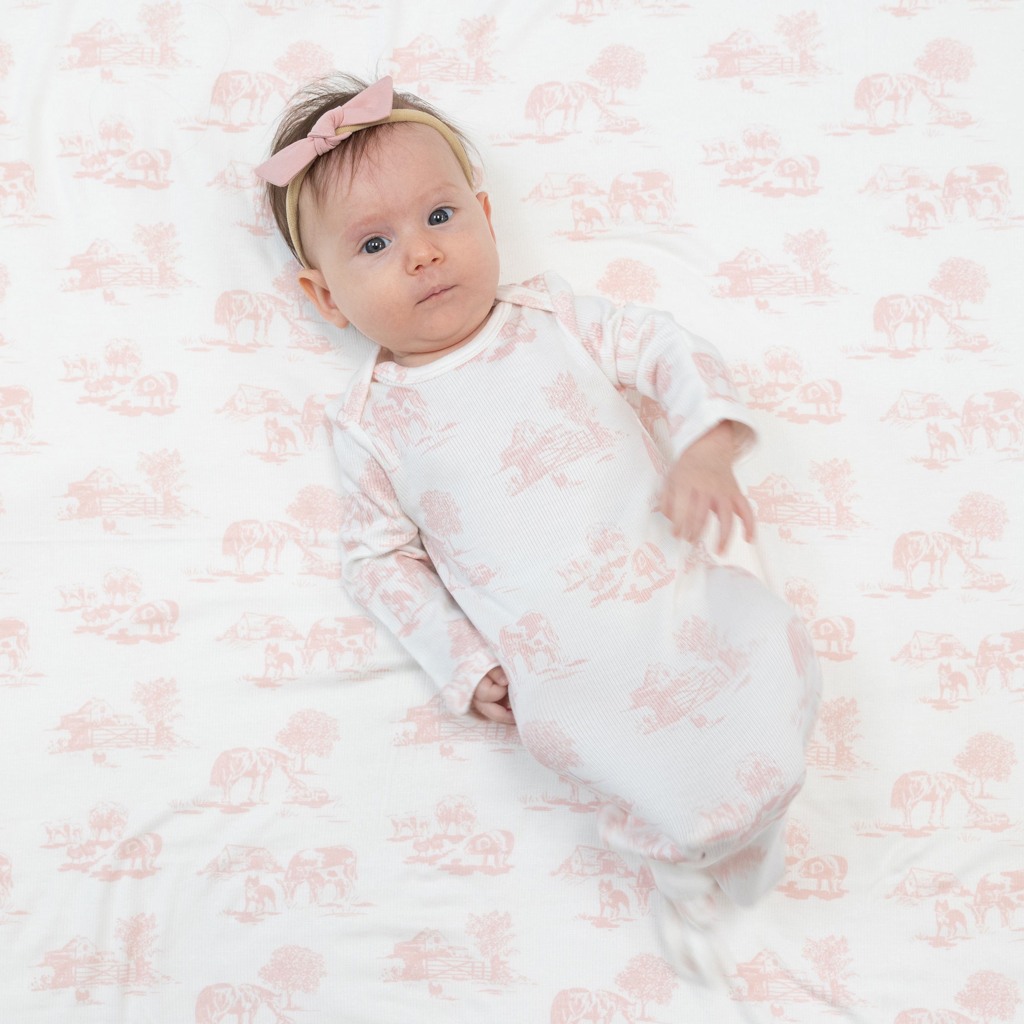 Farm Toile - Pink - Knotted Gown