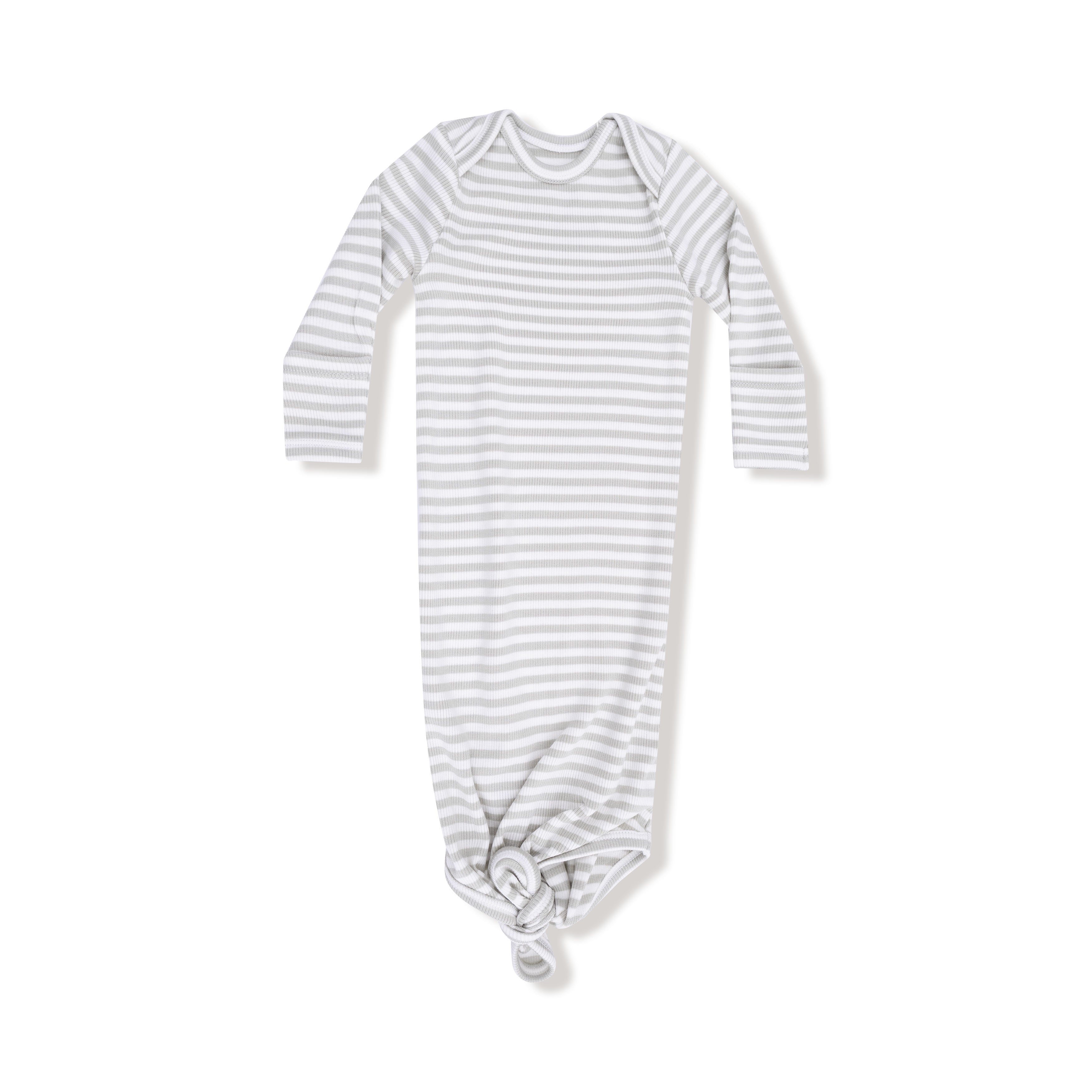 Stripe - Mineral- Grey/White - Knotted Gown