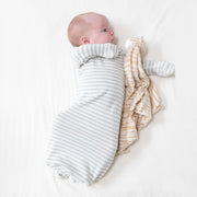 Stripe - Mineral- Grey/White - Knotted Gown