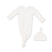 Little Horseshoes Blue - Knotted Gown and Knotted Hat