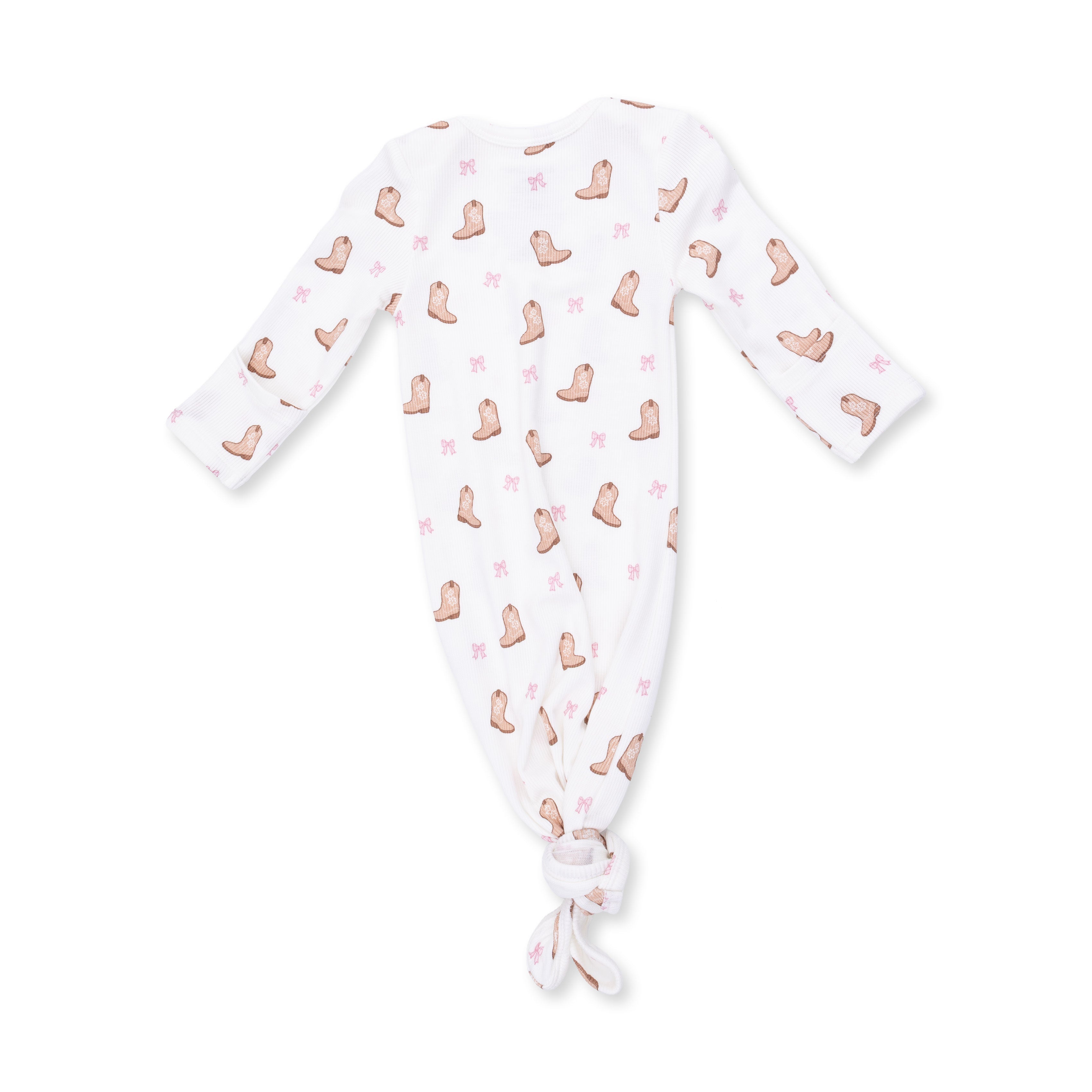 Mini Cowgirl Boots - Knotted Gown and Knot Headband
