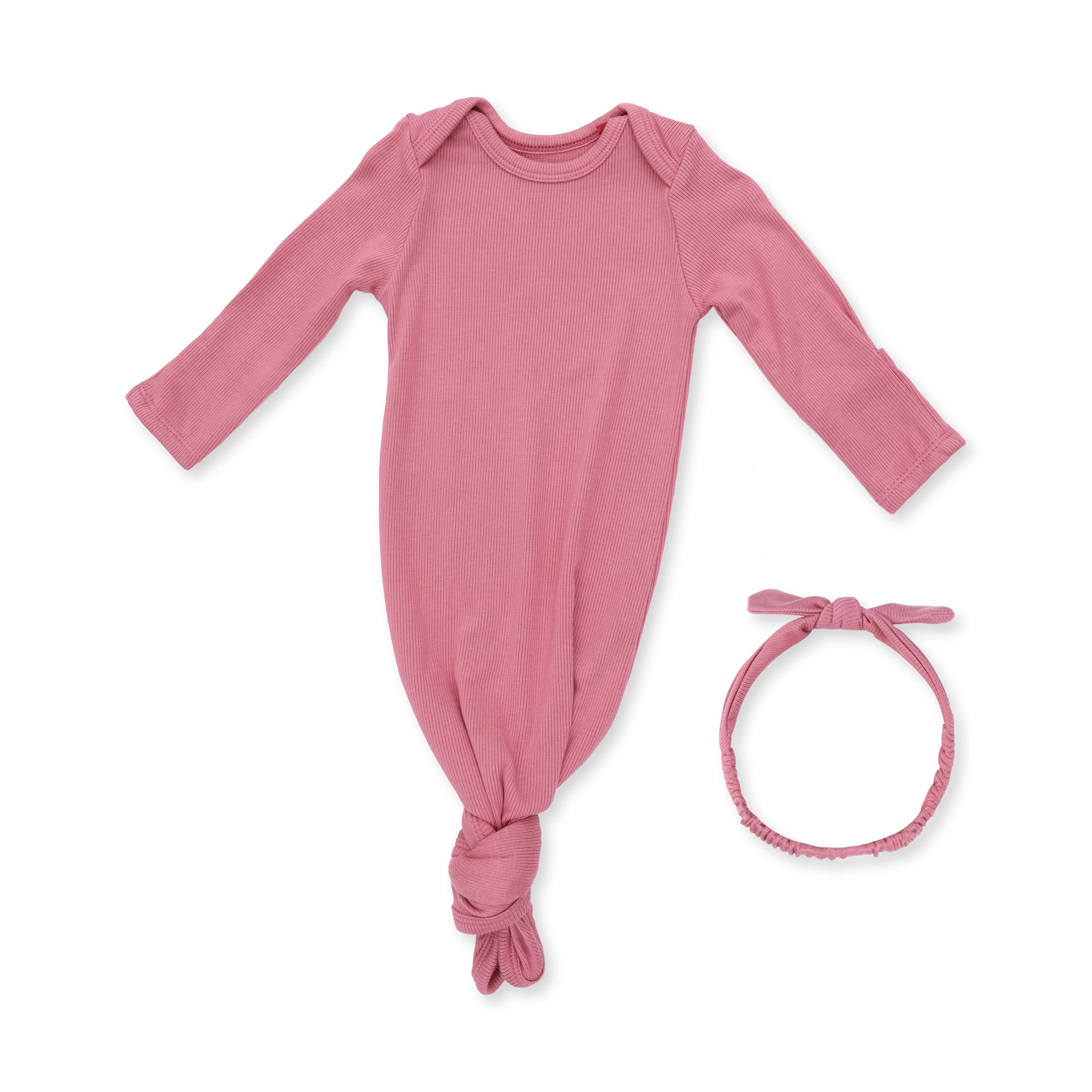 Solid Baroque Rose - Knotted Gown and Knot Headband